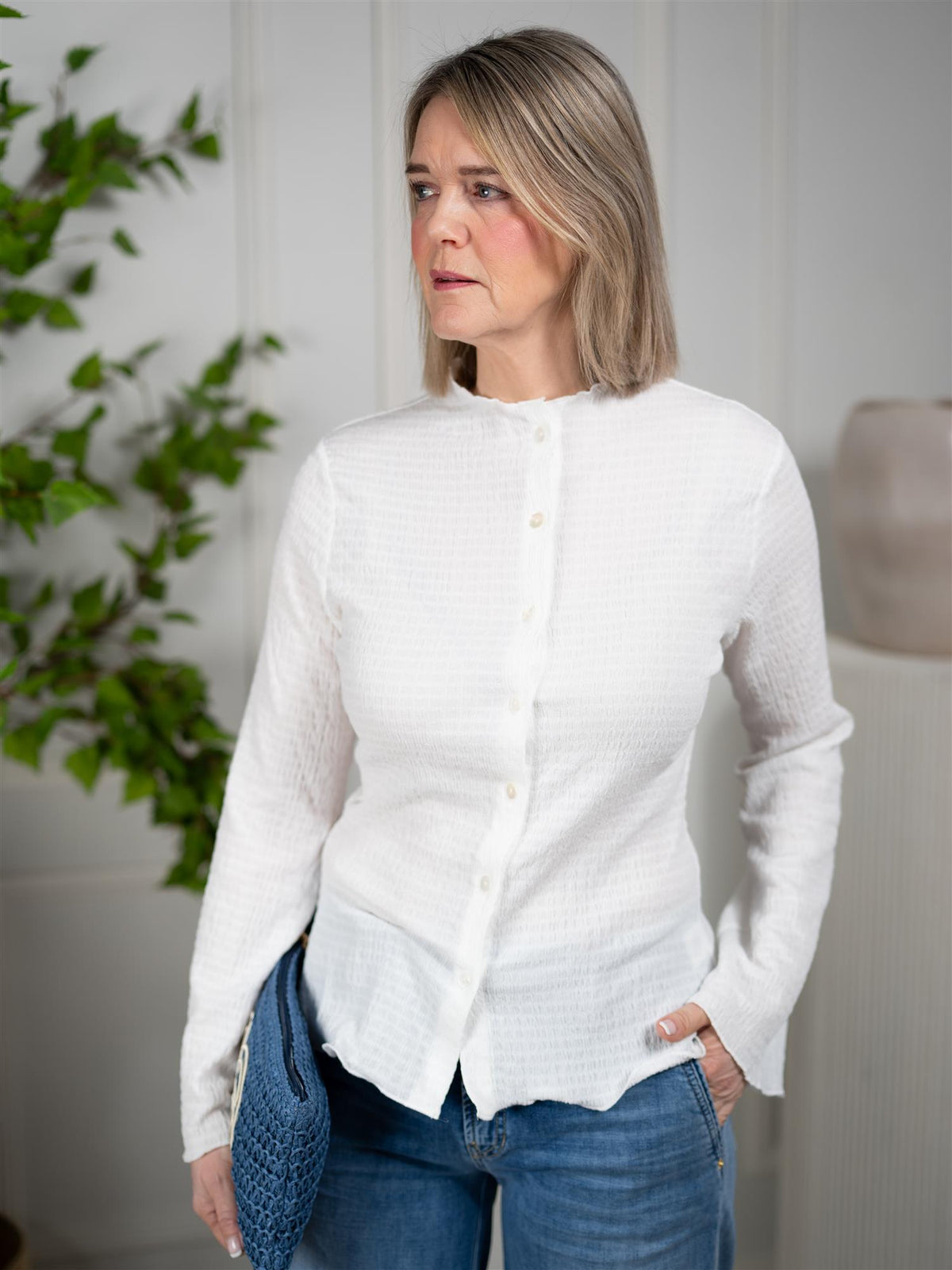 Lottie Crincle Top White