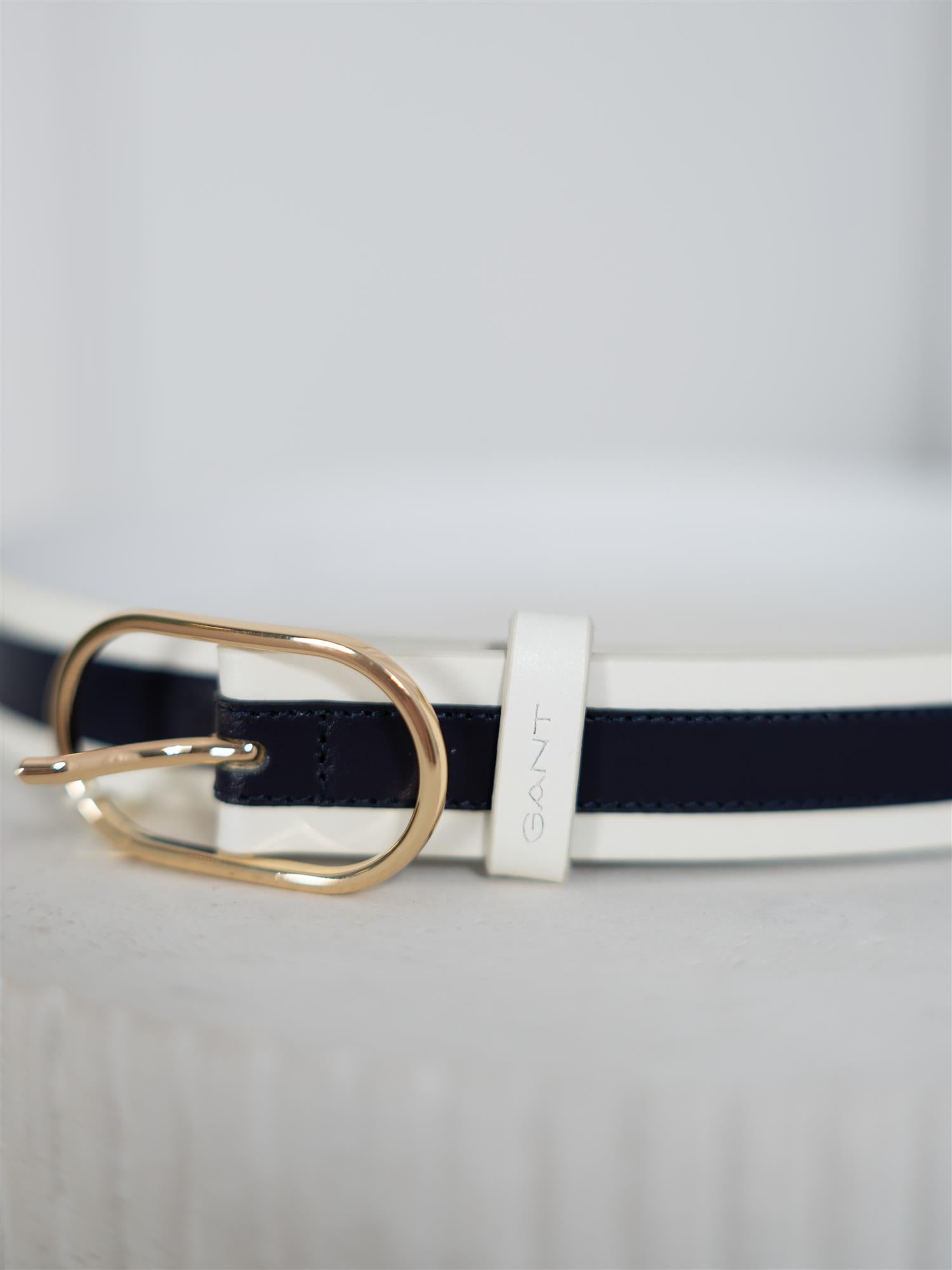 Gant Stripe Leather Belt Cream