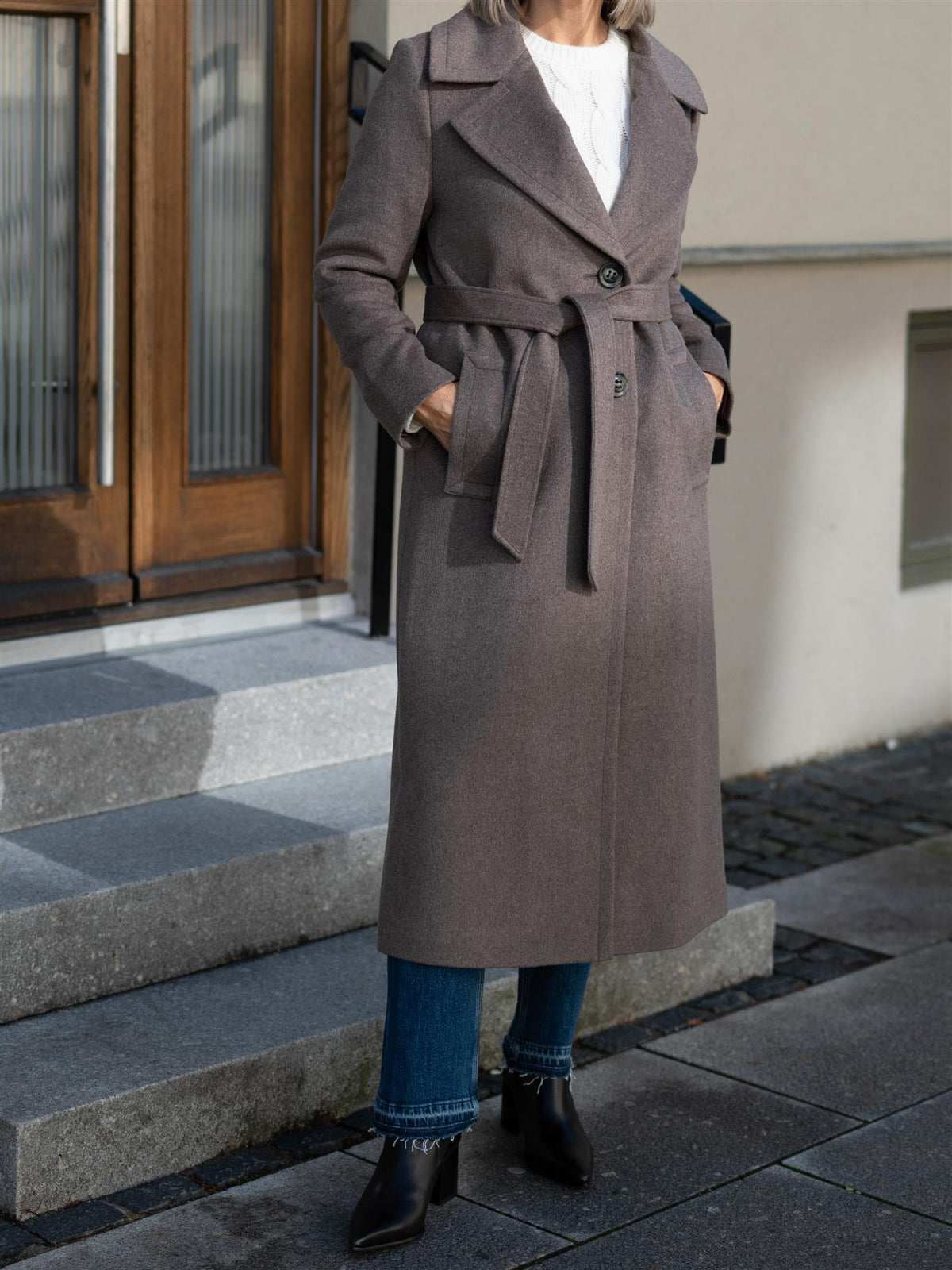 Cashmere Coat Clareta Long Brown
