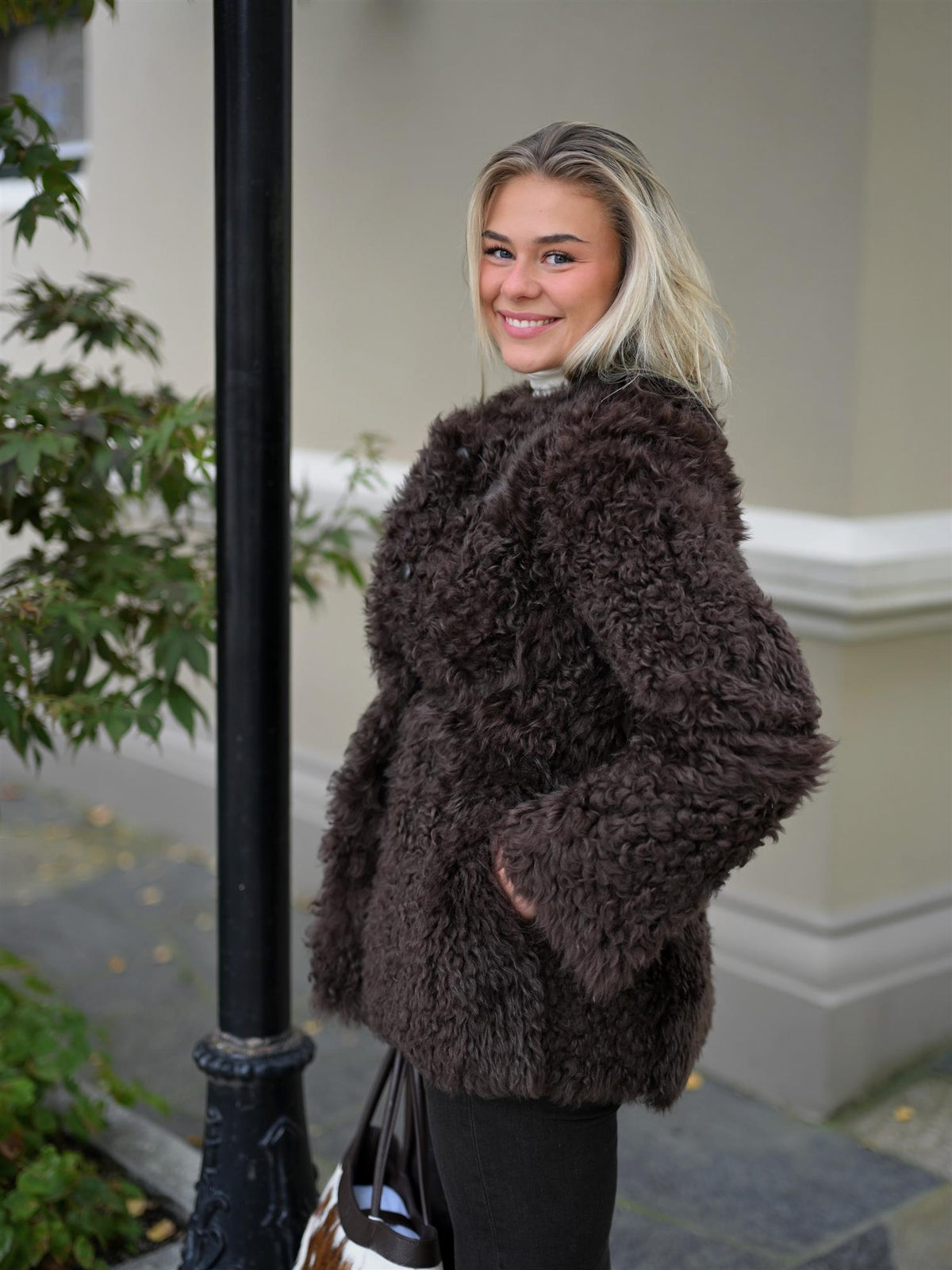 Camilla Pihl Freya Shearling Jacket Dark Brown