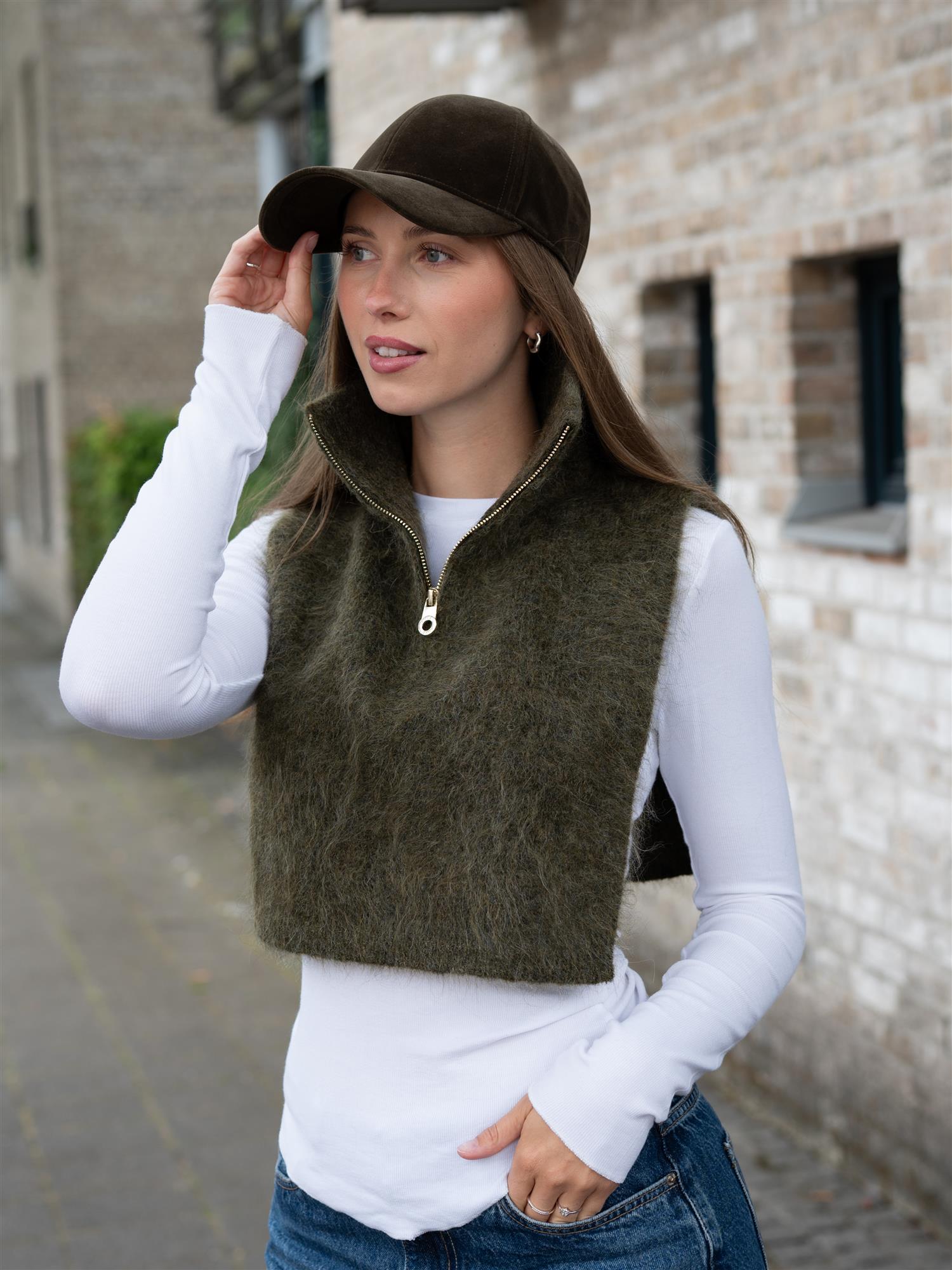Ella&il Belinda Chunky High Neck Moss Green