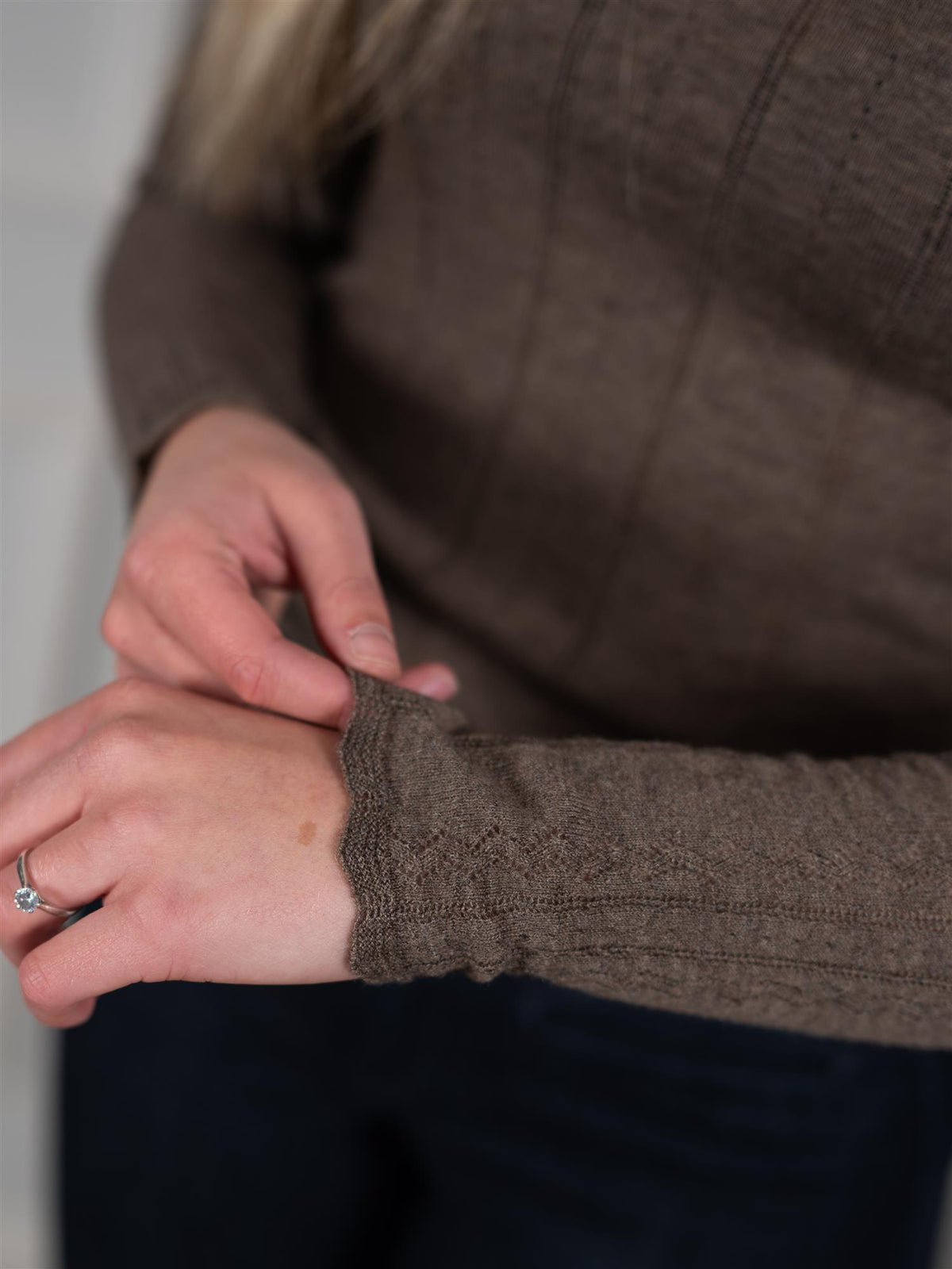 Safir Knit Top Dark Taupe Melange