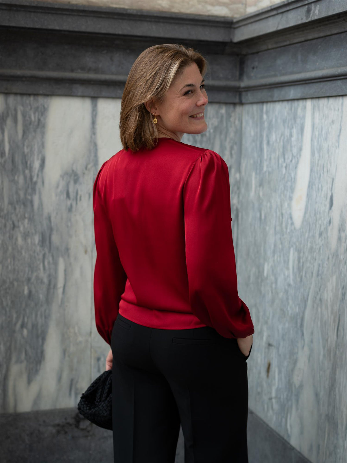 Mona Blouse Frill Red