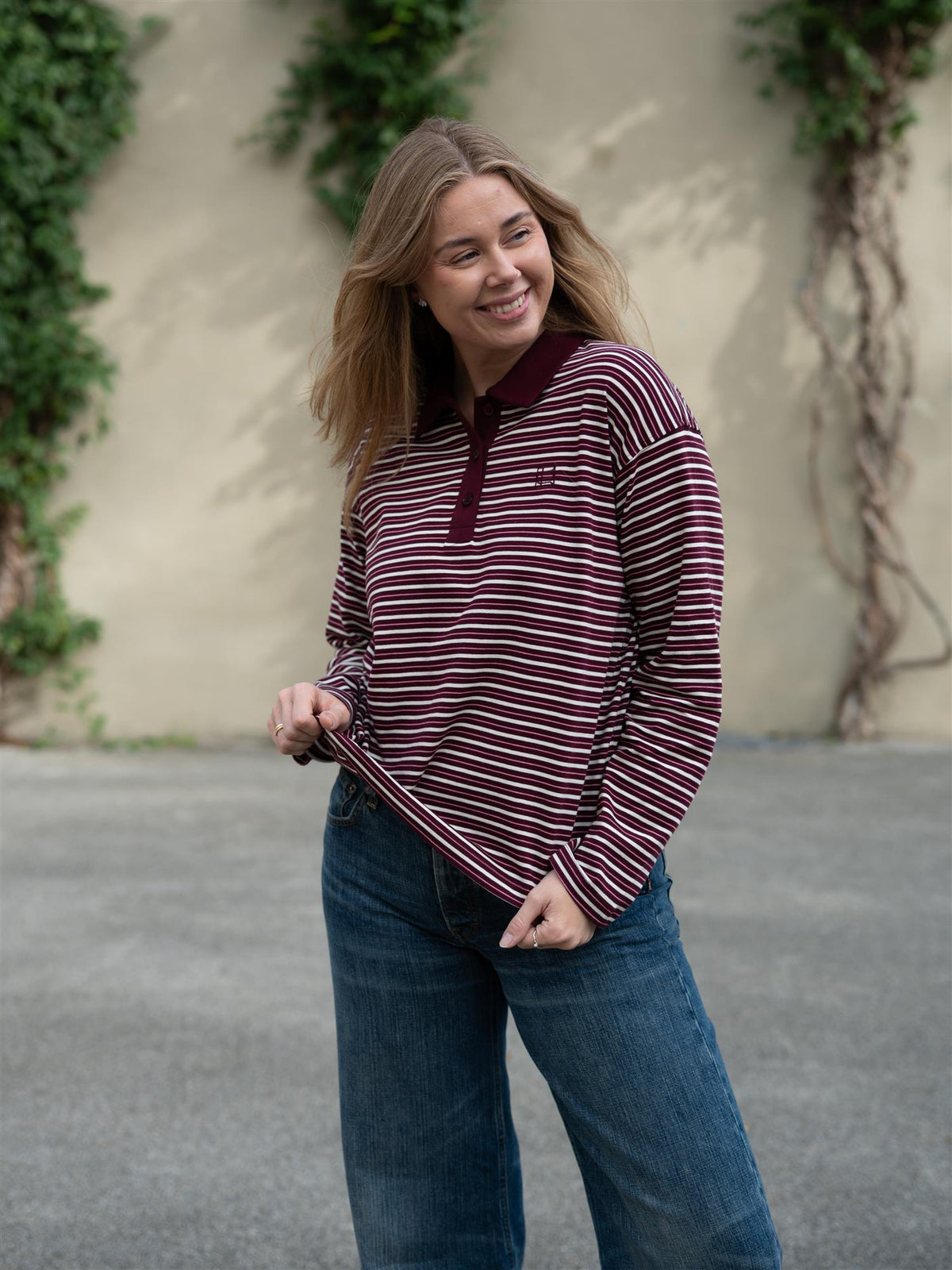 Elmer Polo Shirt Deep Plum Stripe