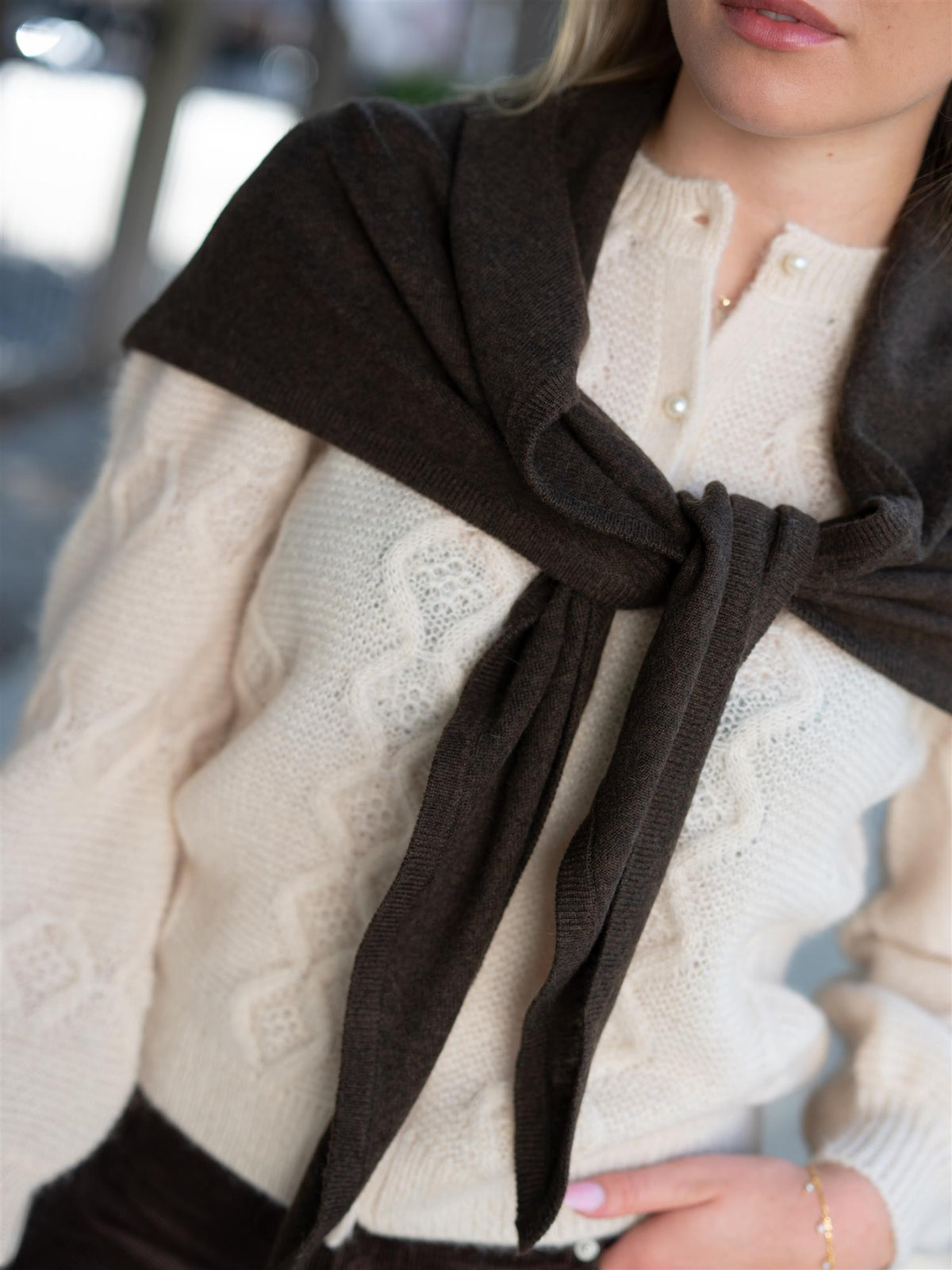 Mira Wool Cash Scarf Espresso