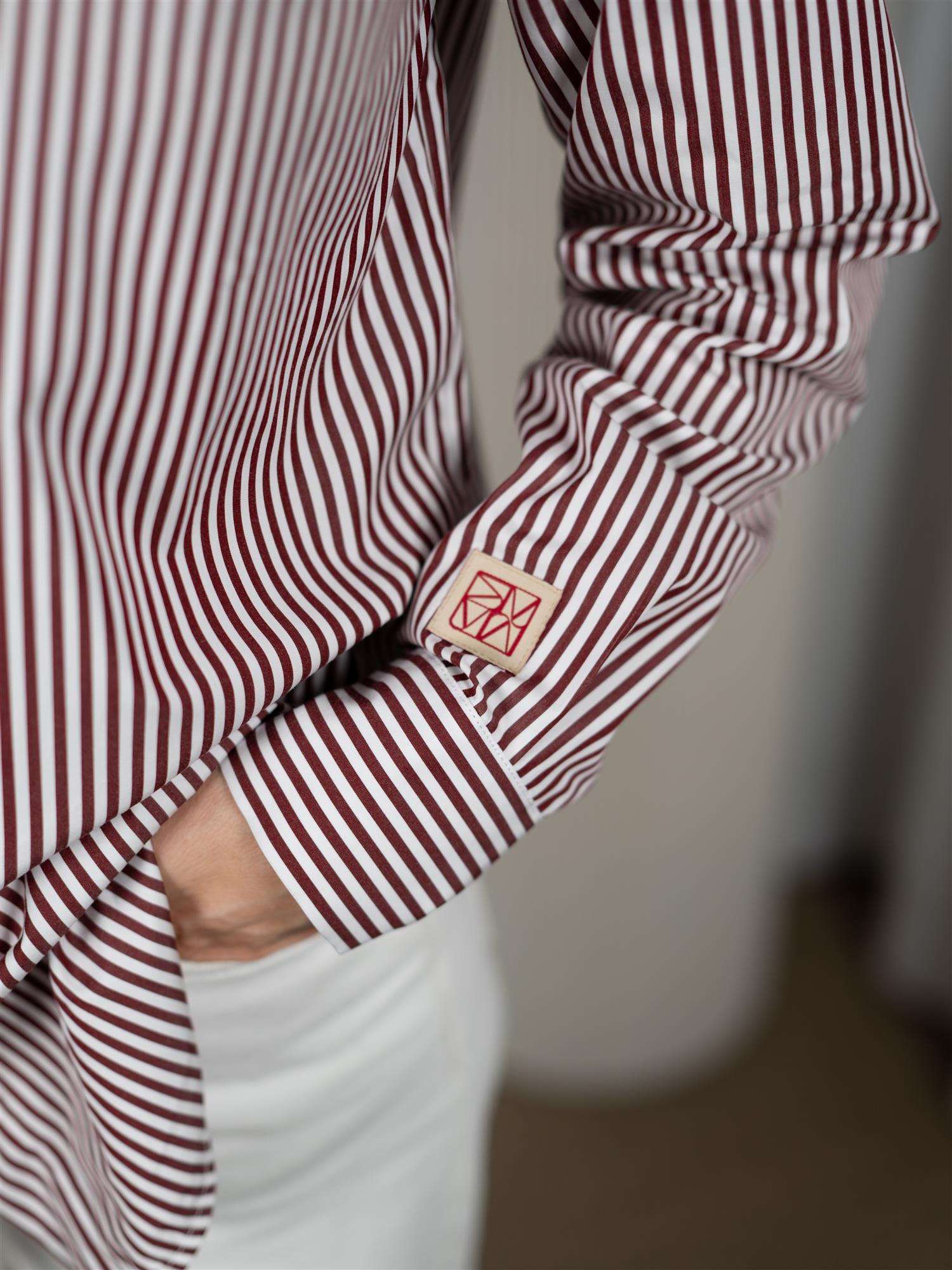MMKaris Slim Stripe Shirt Cabernet