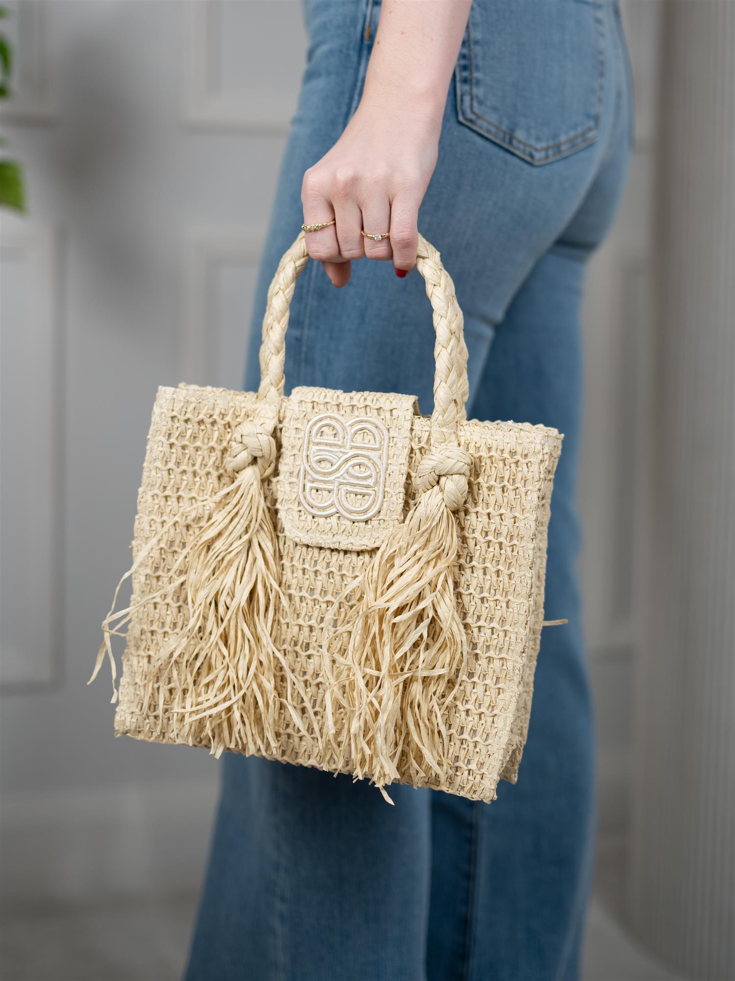 Ella&il Sigrid Straw Bag Beige