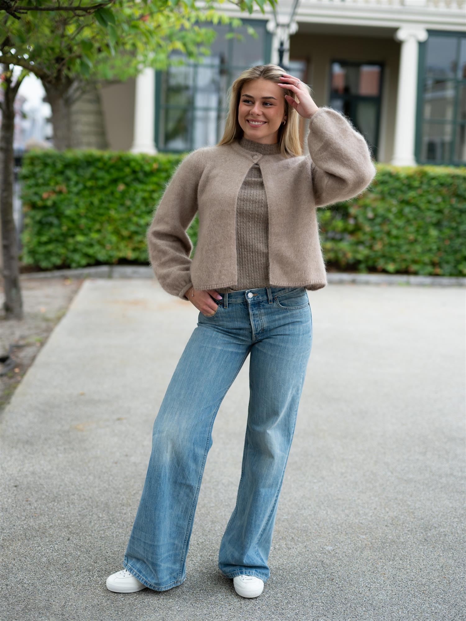 Amelia Chunky Cardigan Hazel Beige