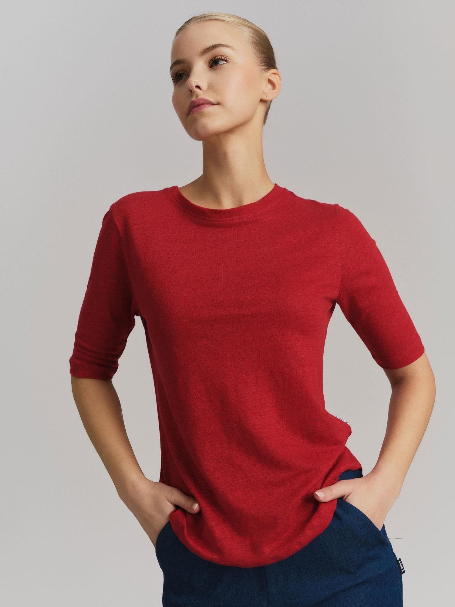 Ella&il Karina Linen Tee Red