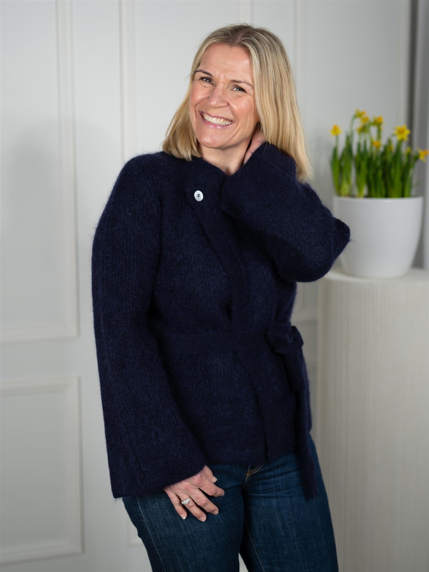 Zira Mohair Cardigan Navy