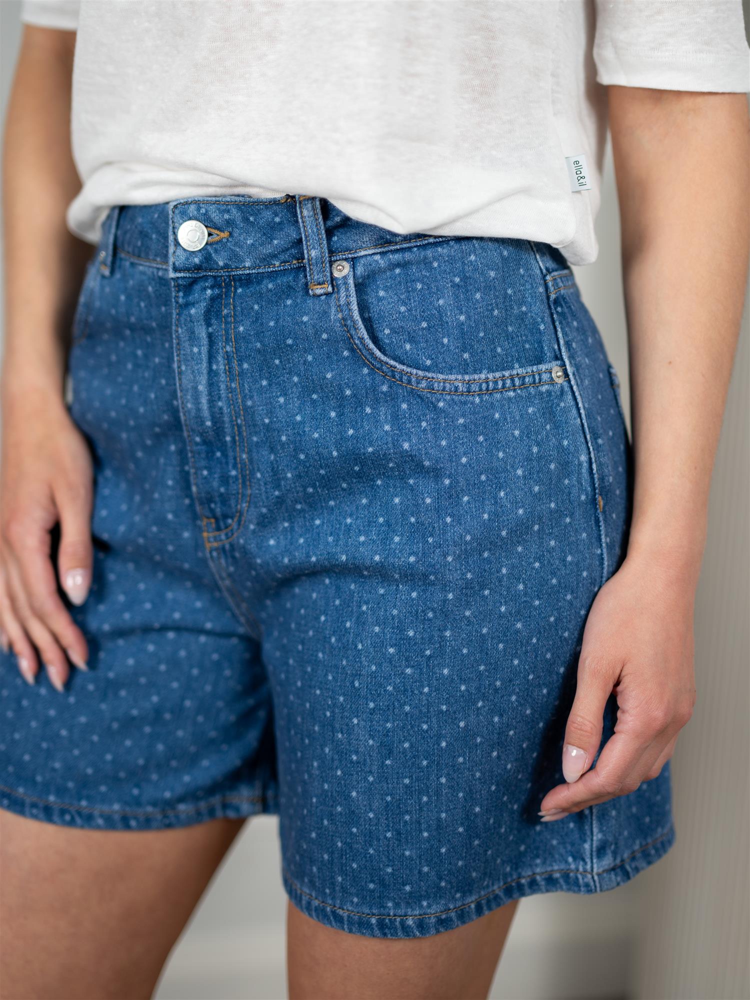Camilla Pihl Lyle Shorts Mid Blue Dot