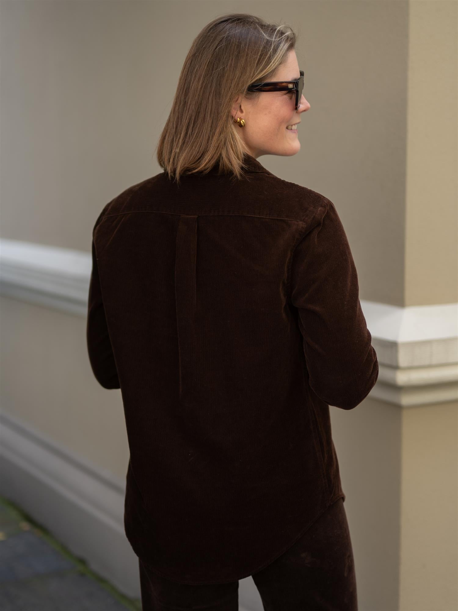 Woven-Sport Shirt Dark Brown