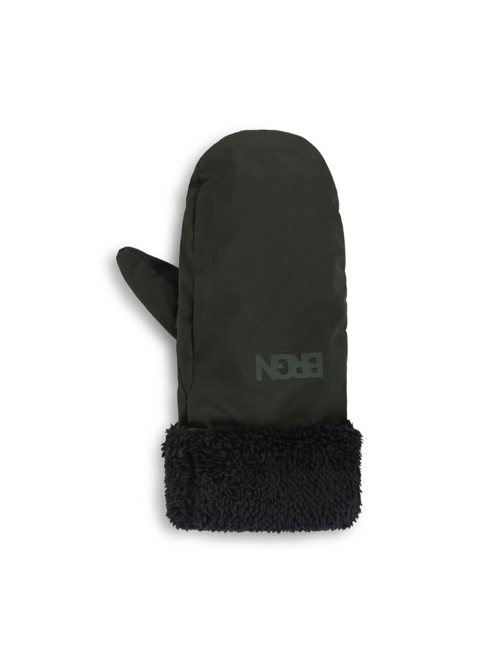 BRGN Puffer Mittens Rosin Dark Green