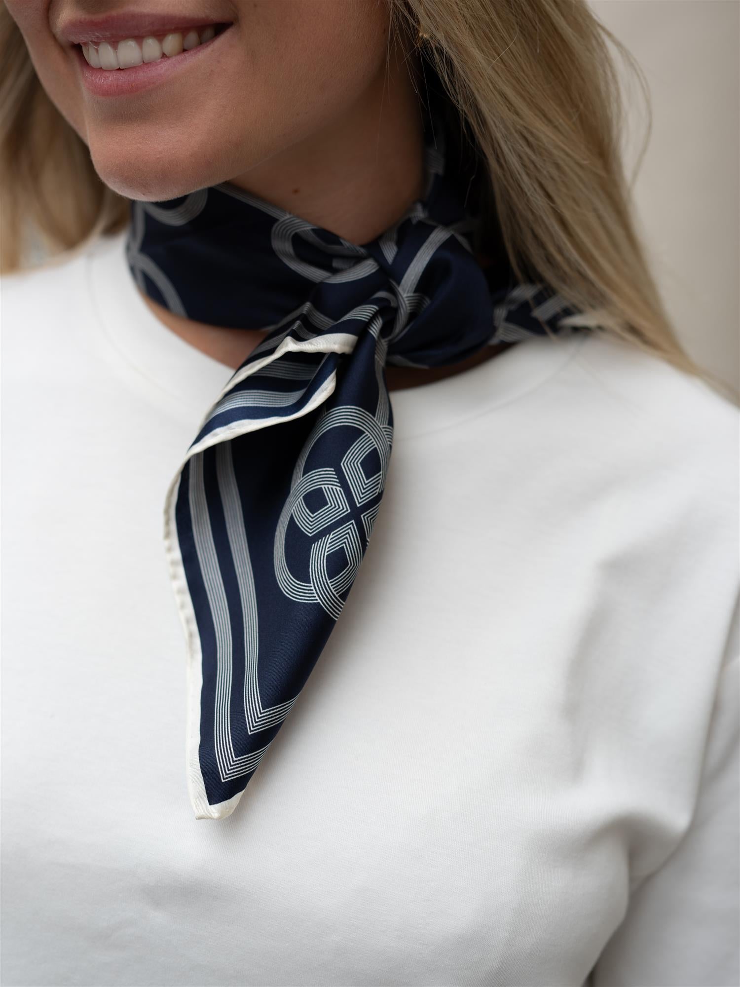 Gant Monogram Print Silk Scarf