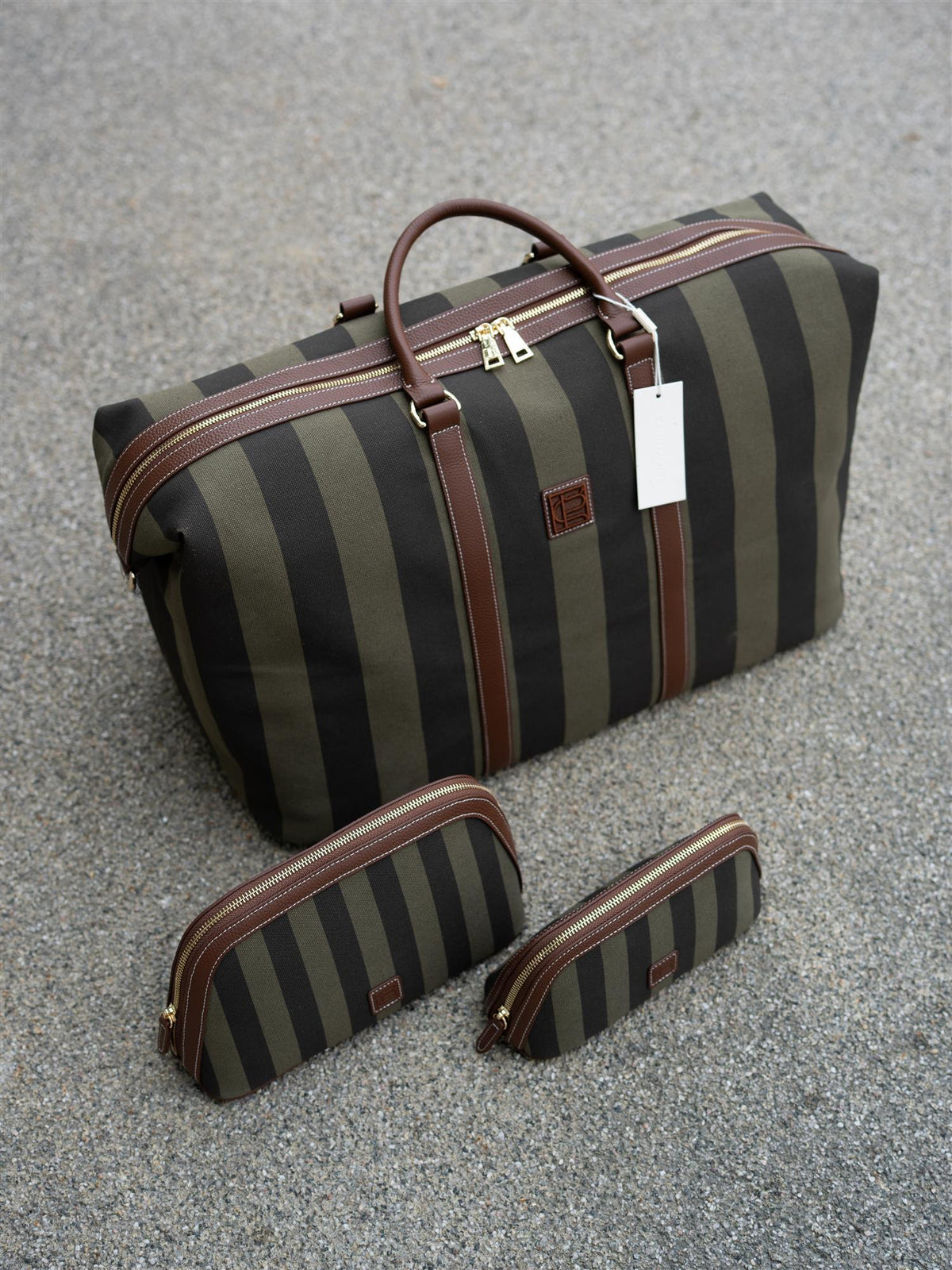 Marlowe Weekend Bag Green Stripe