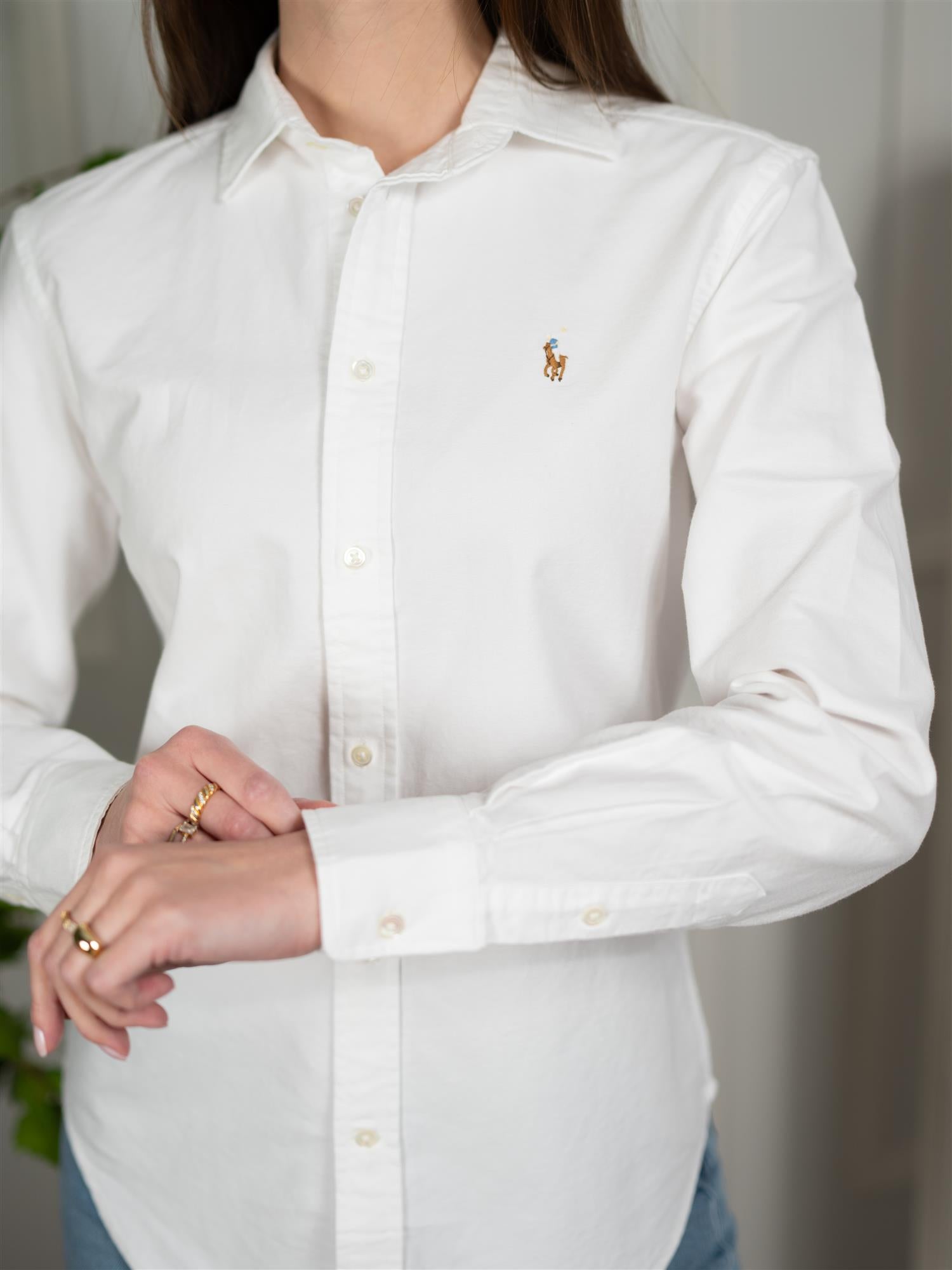 Polo Slim Fit Oxford Shirt White