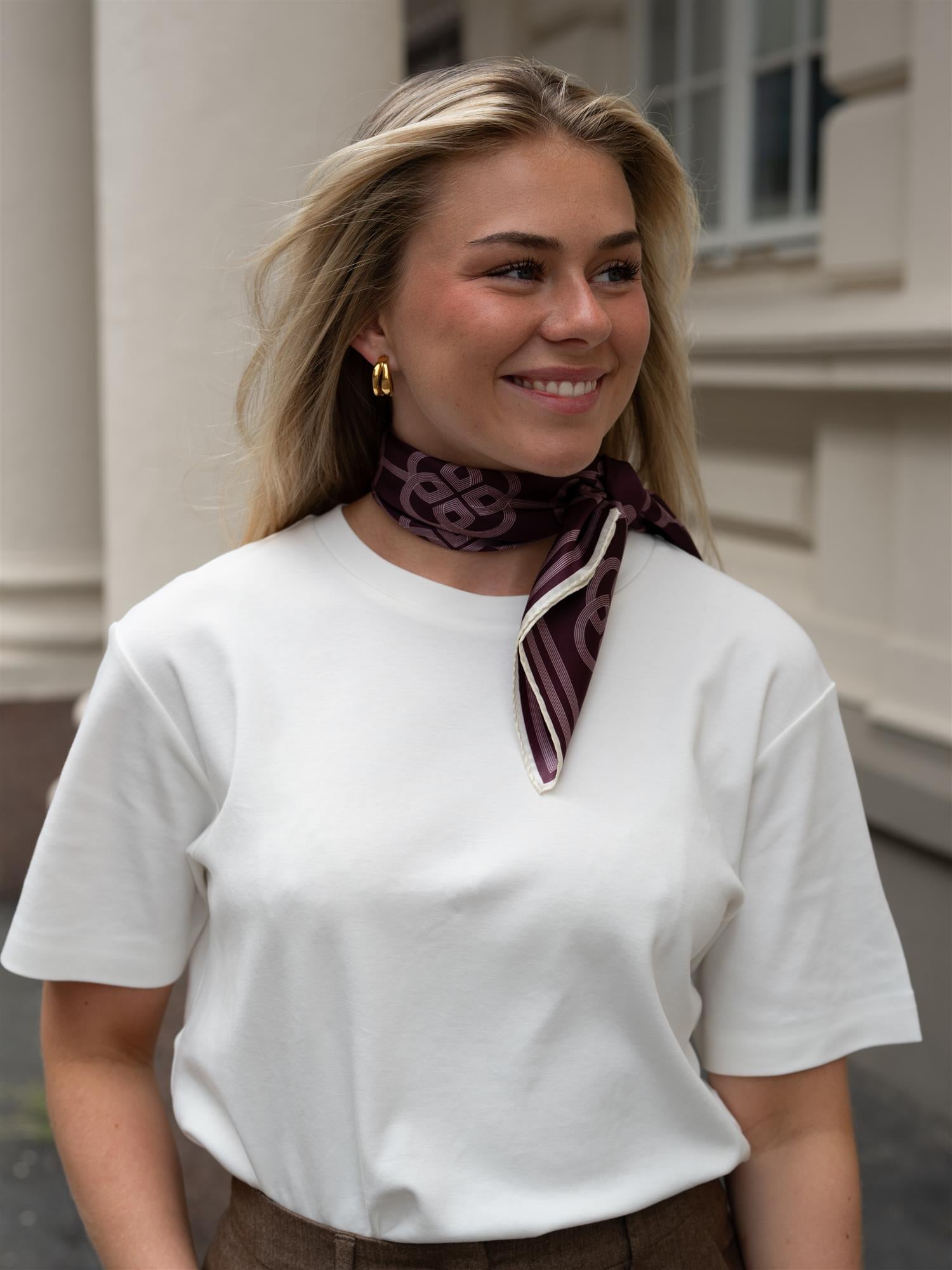 Gant Monogram Print Silk Scarf