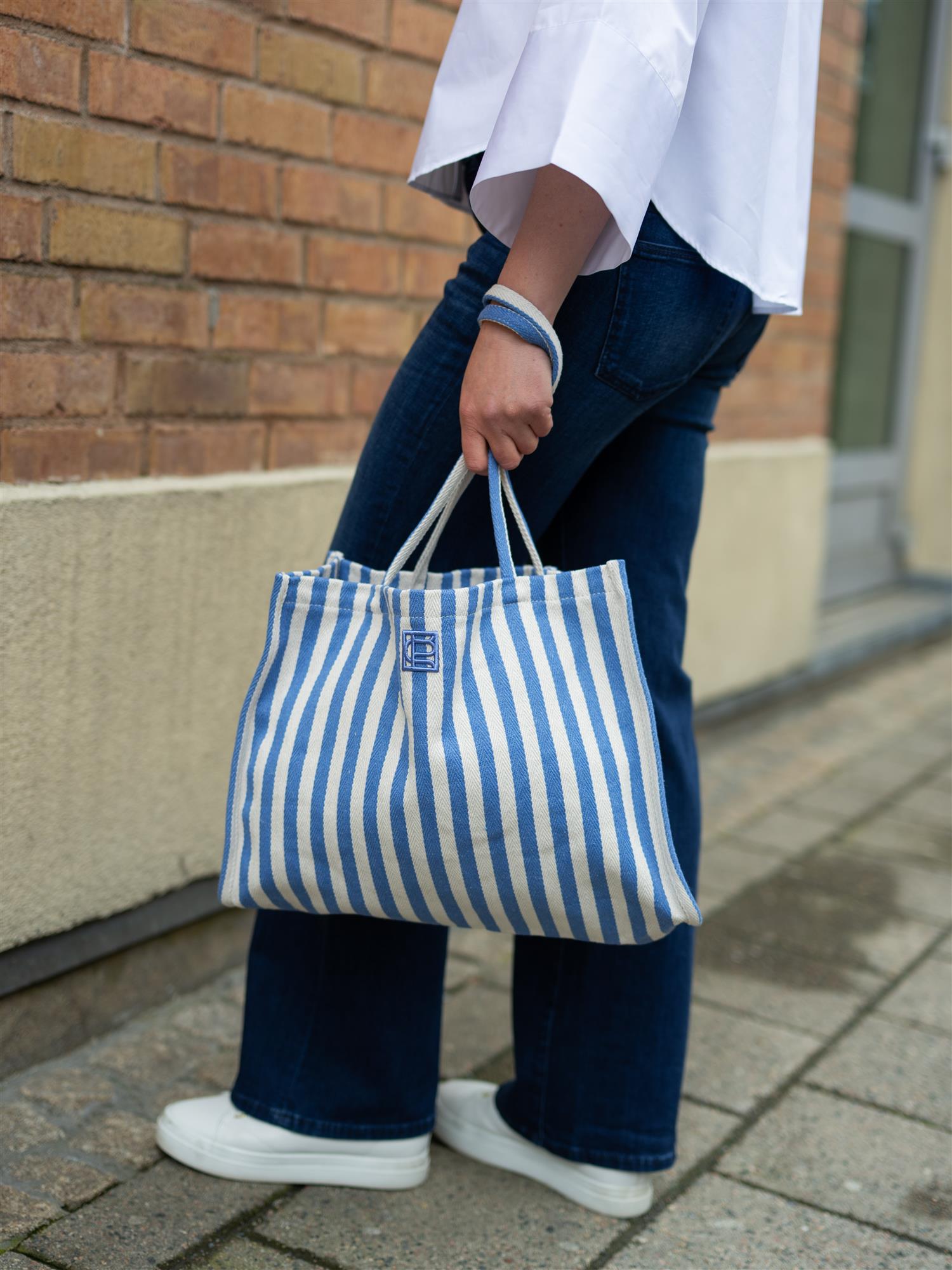 Camilla Pihl Ivy Tote Bag Blue Stripe