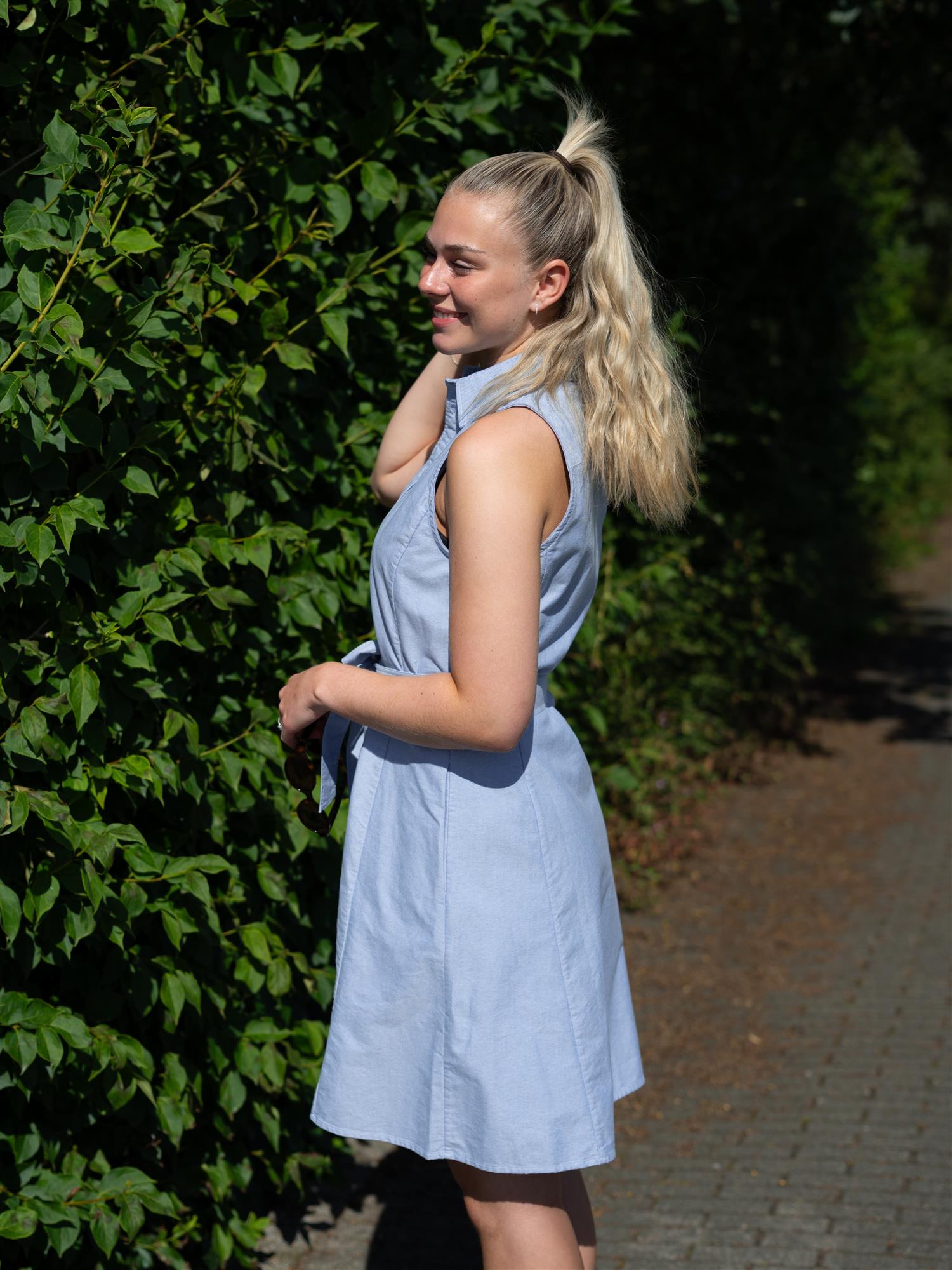 Woven Shirt Dress Light Blue