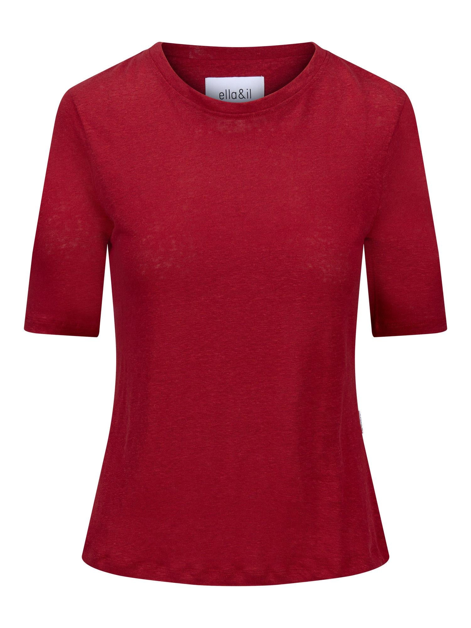 Ella&il Karina Linen Tee Red