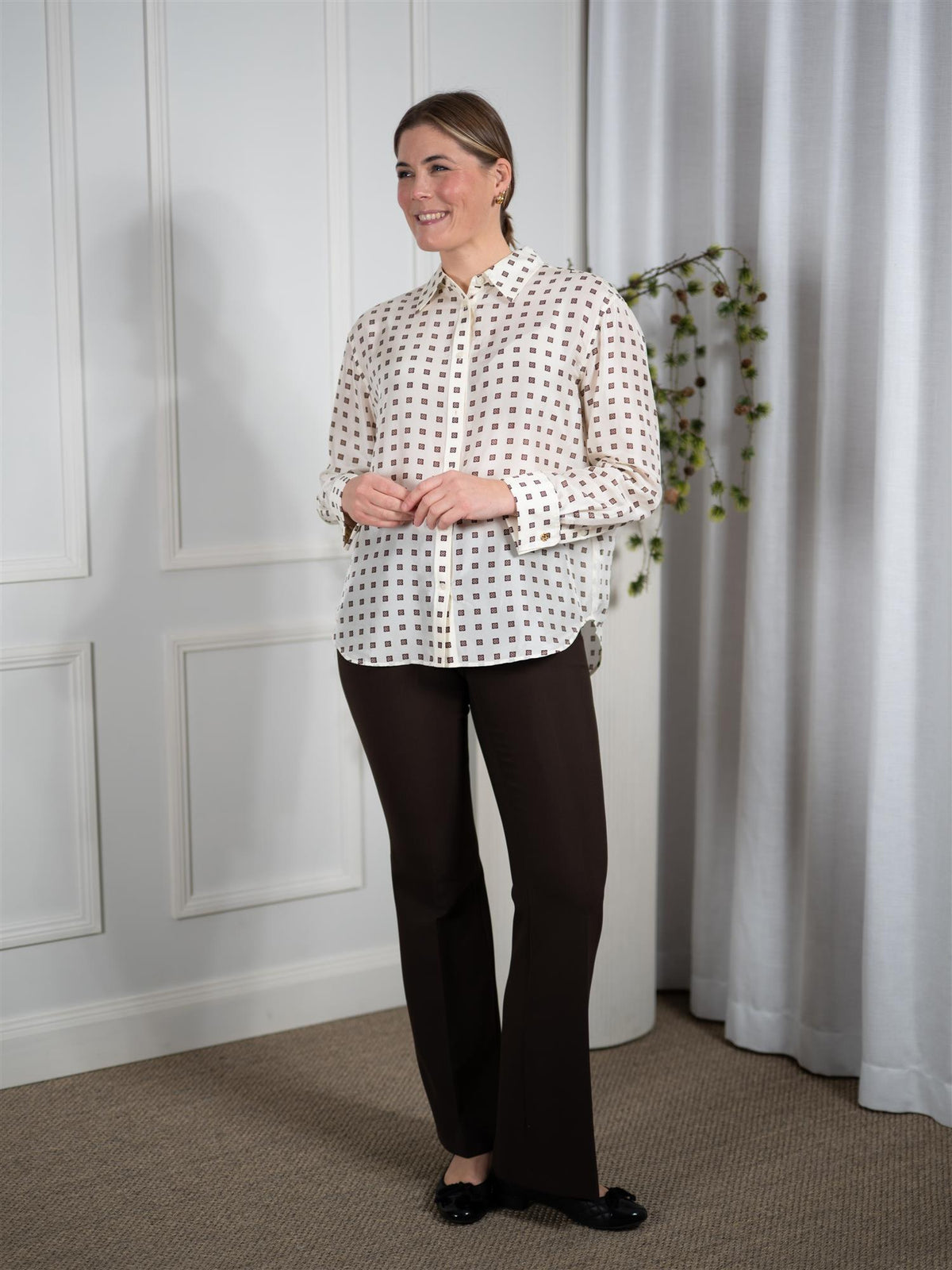 Habotai Silk Blouse Eggshell