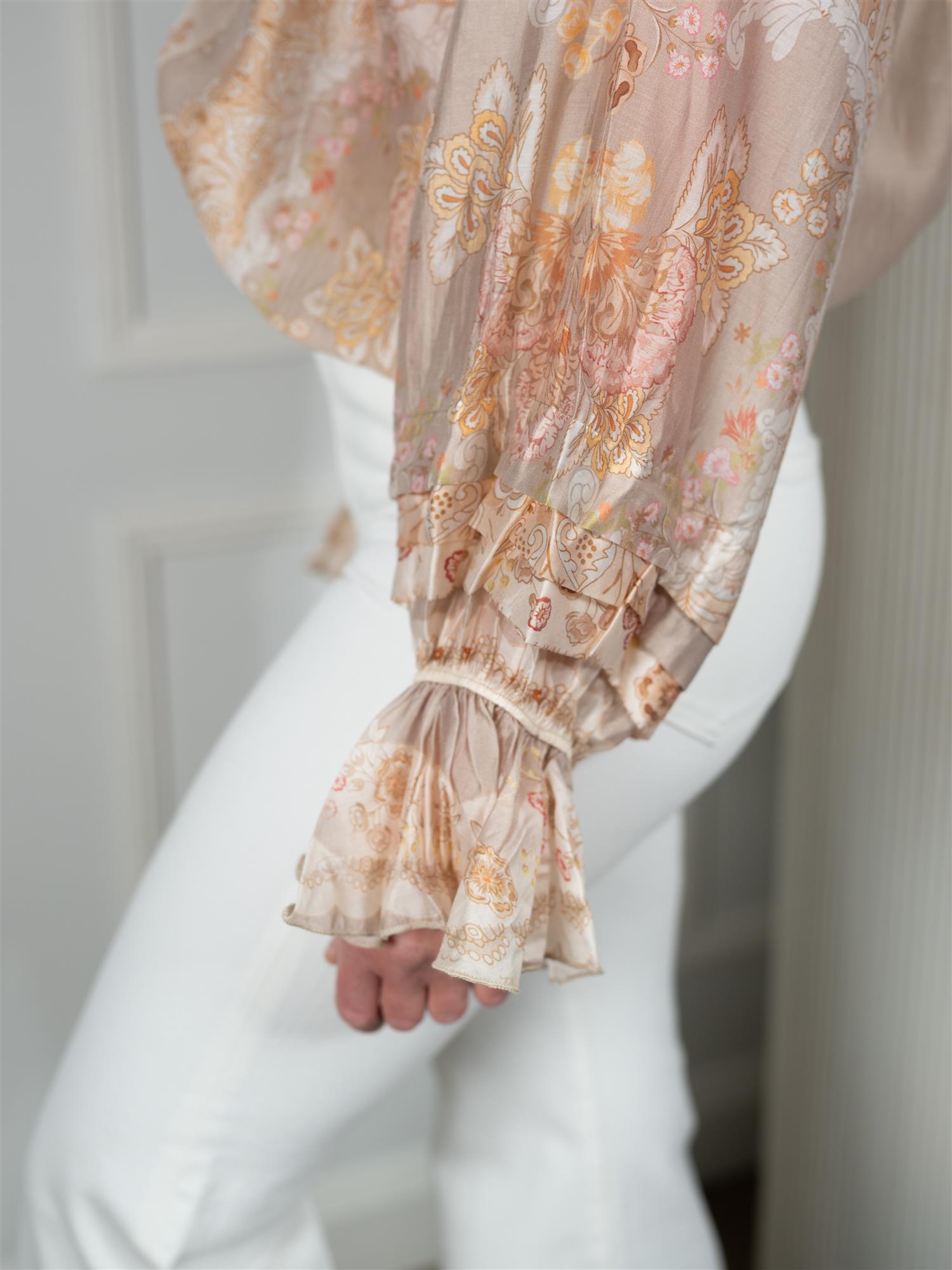 Print Bluse Beige