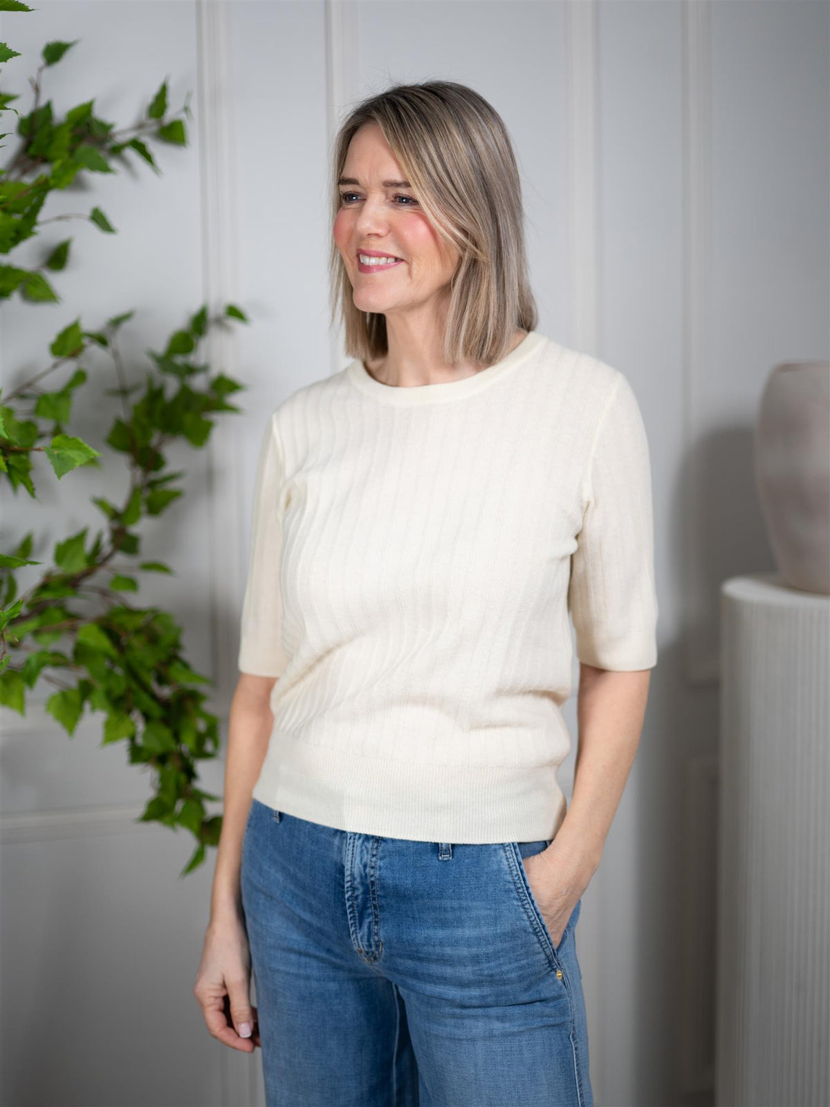 Molly Wool Cash Knit White