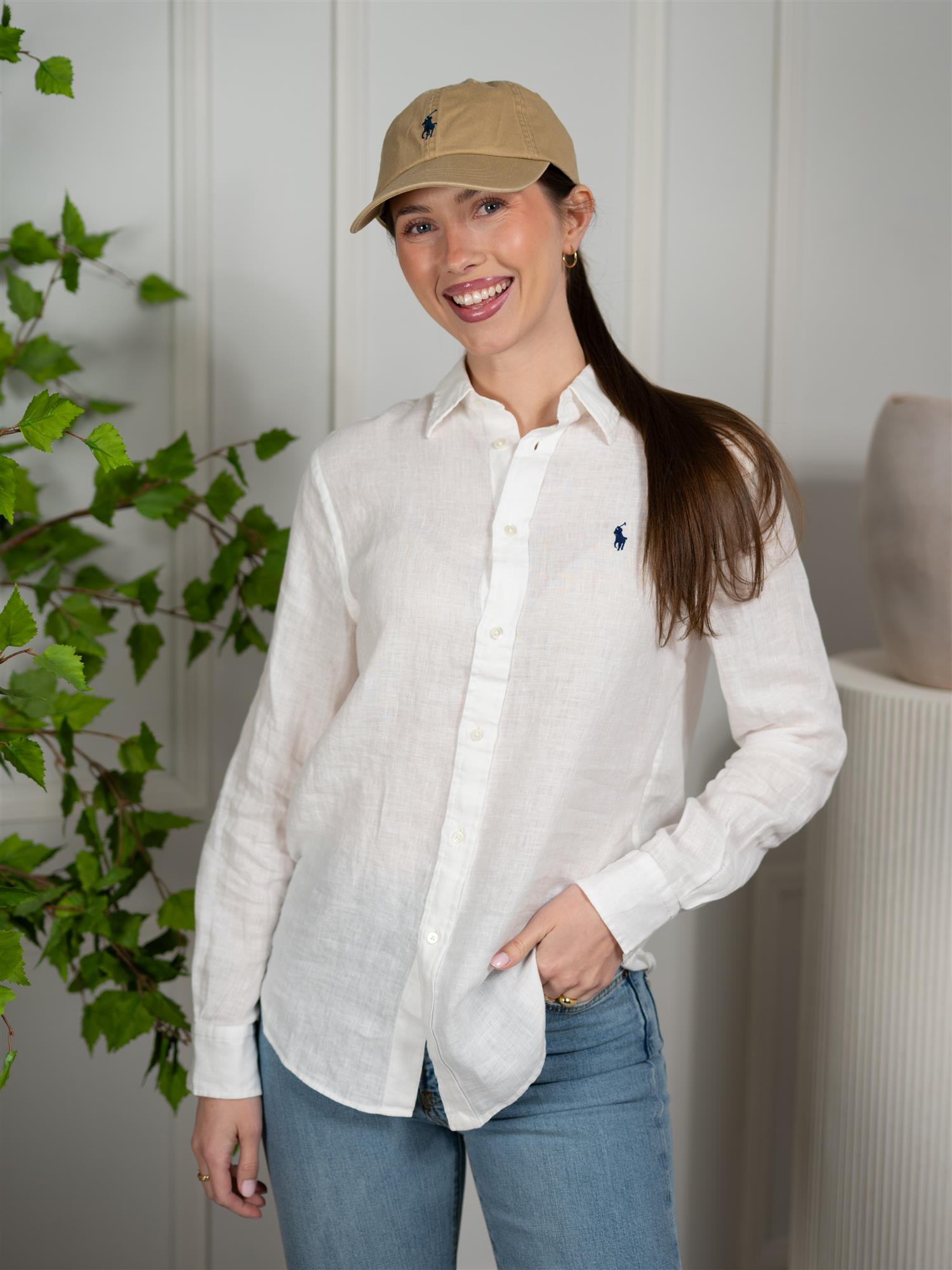 Polo Classic Fit Linen Shirt White