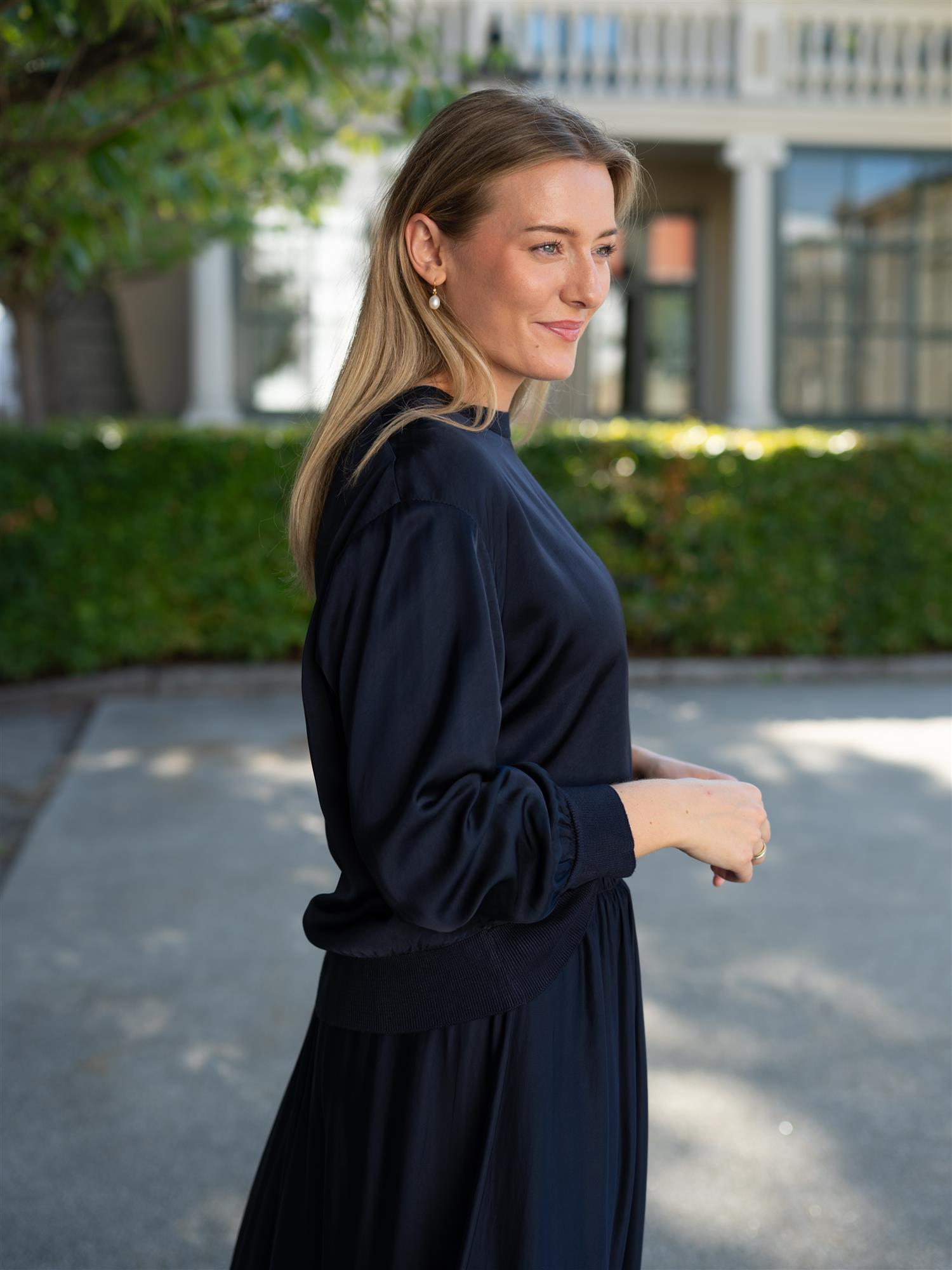 Silk Top Navy
