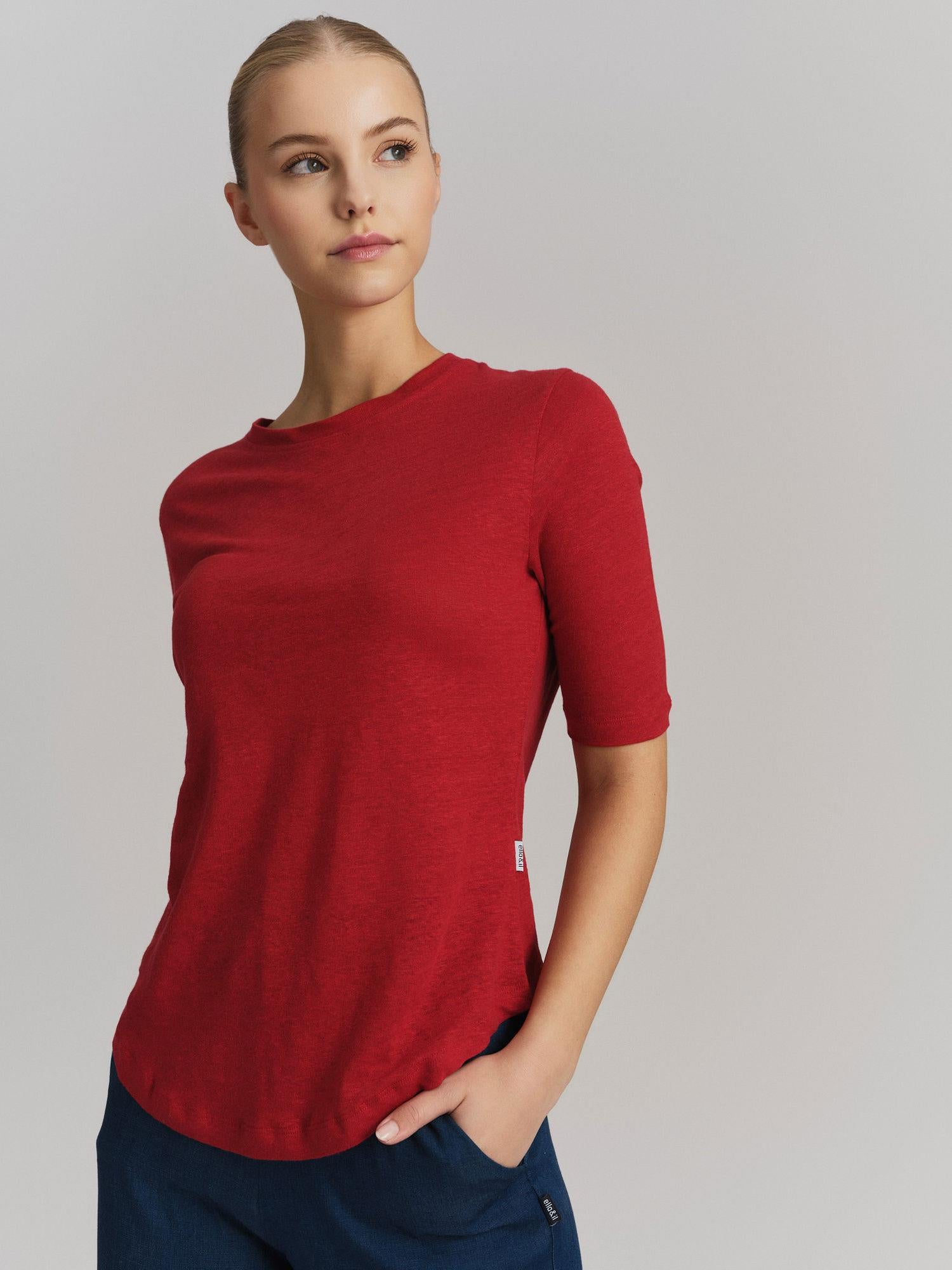 Ella&il Karina Linen Tee Red