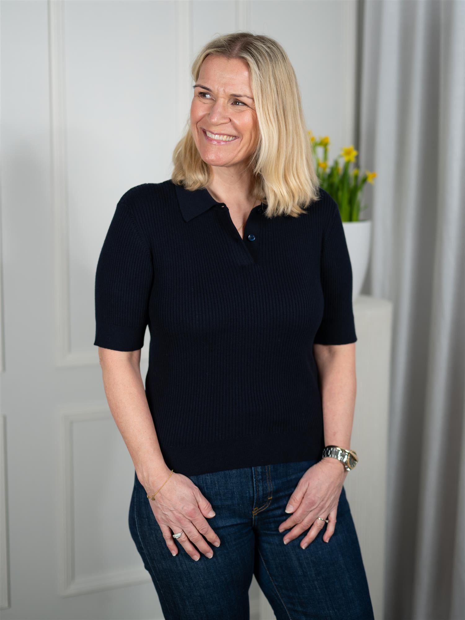 Ella Polo Knit Navy