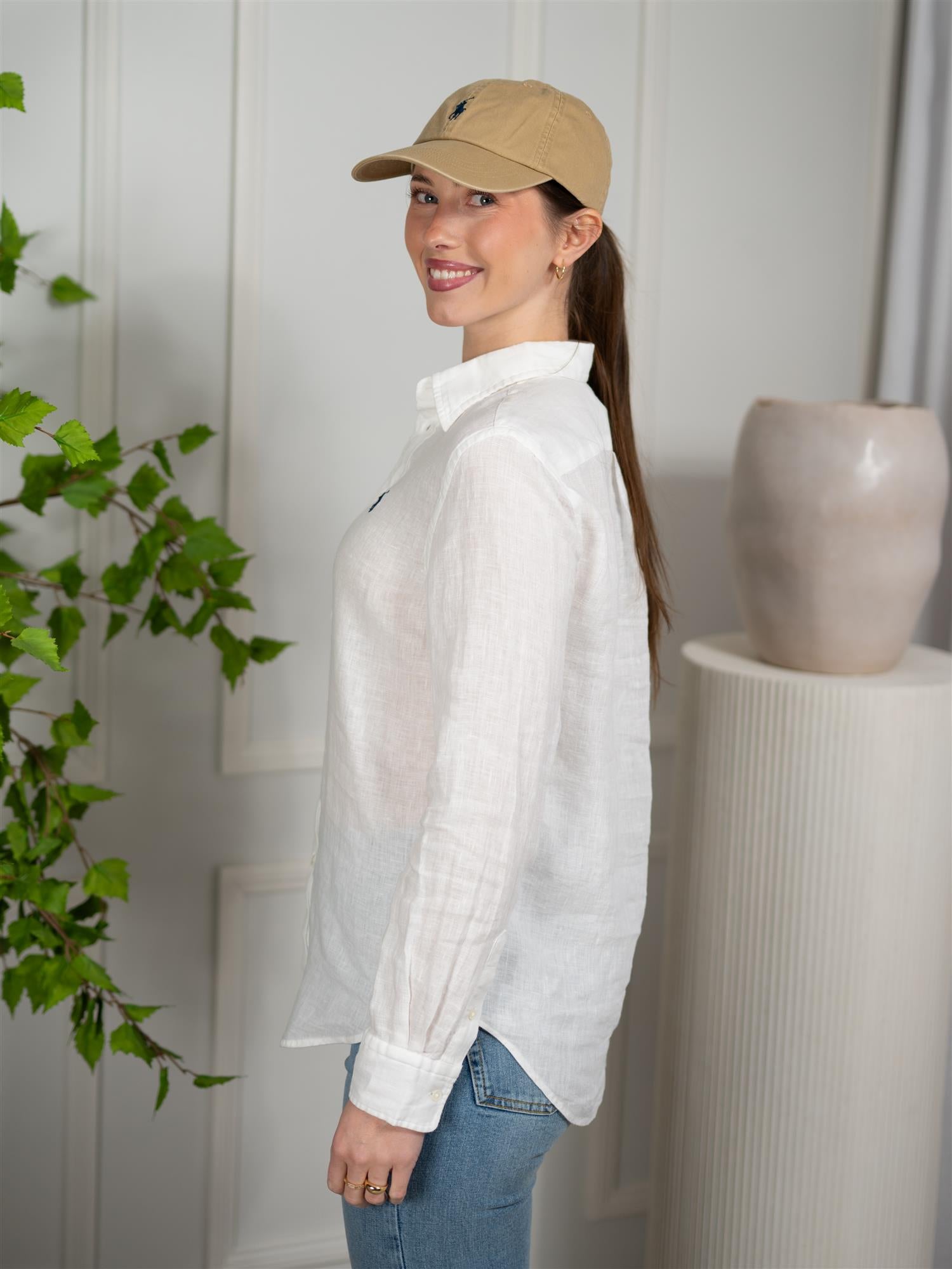 Polo Classic Fit Linen Shirt White