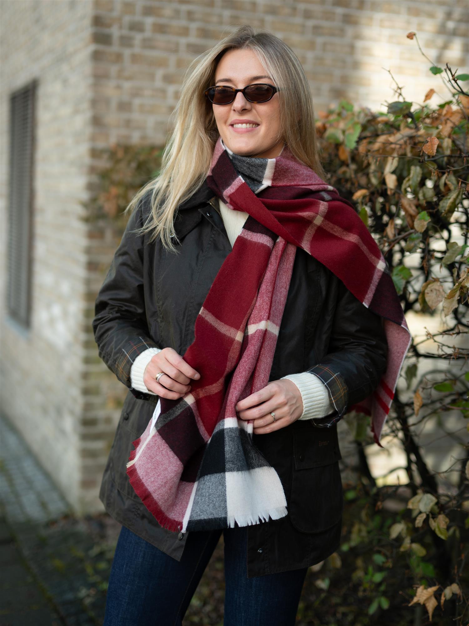 Rosefield Scarf Ruby Stripe
