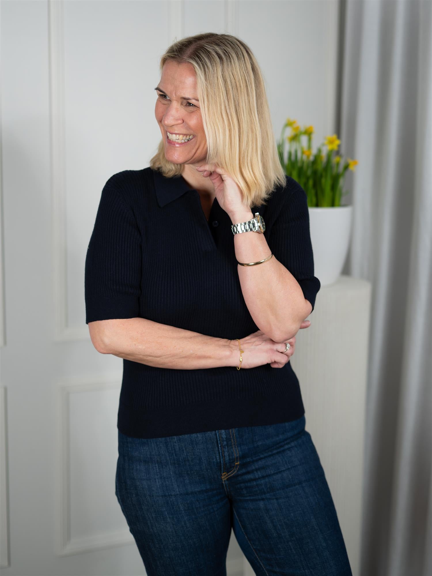 Ella Polo Knit Navy
