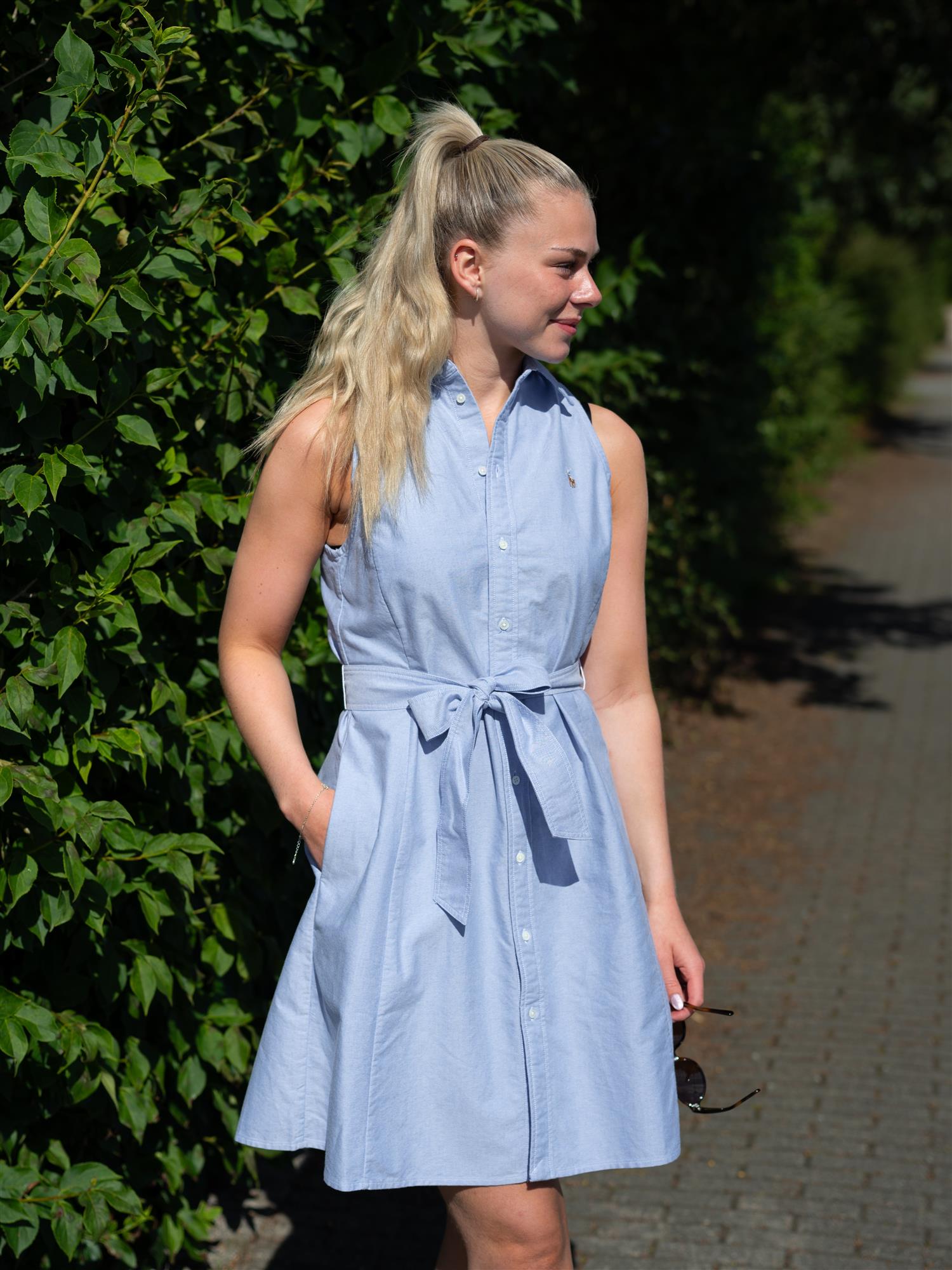 Woven Shirt Dress Light Blue