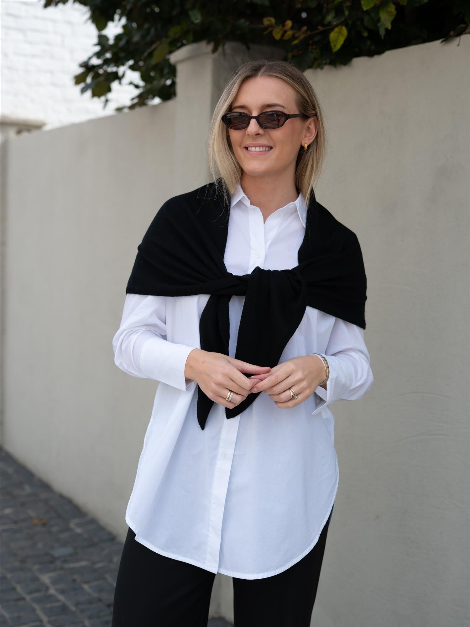 Mira Wool Cash Scarf Black