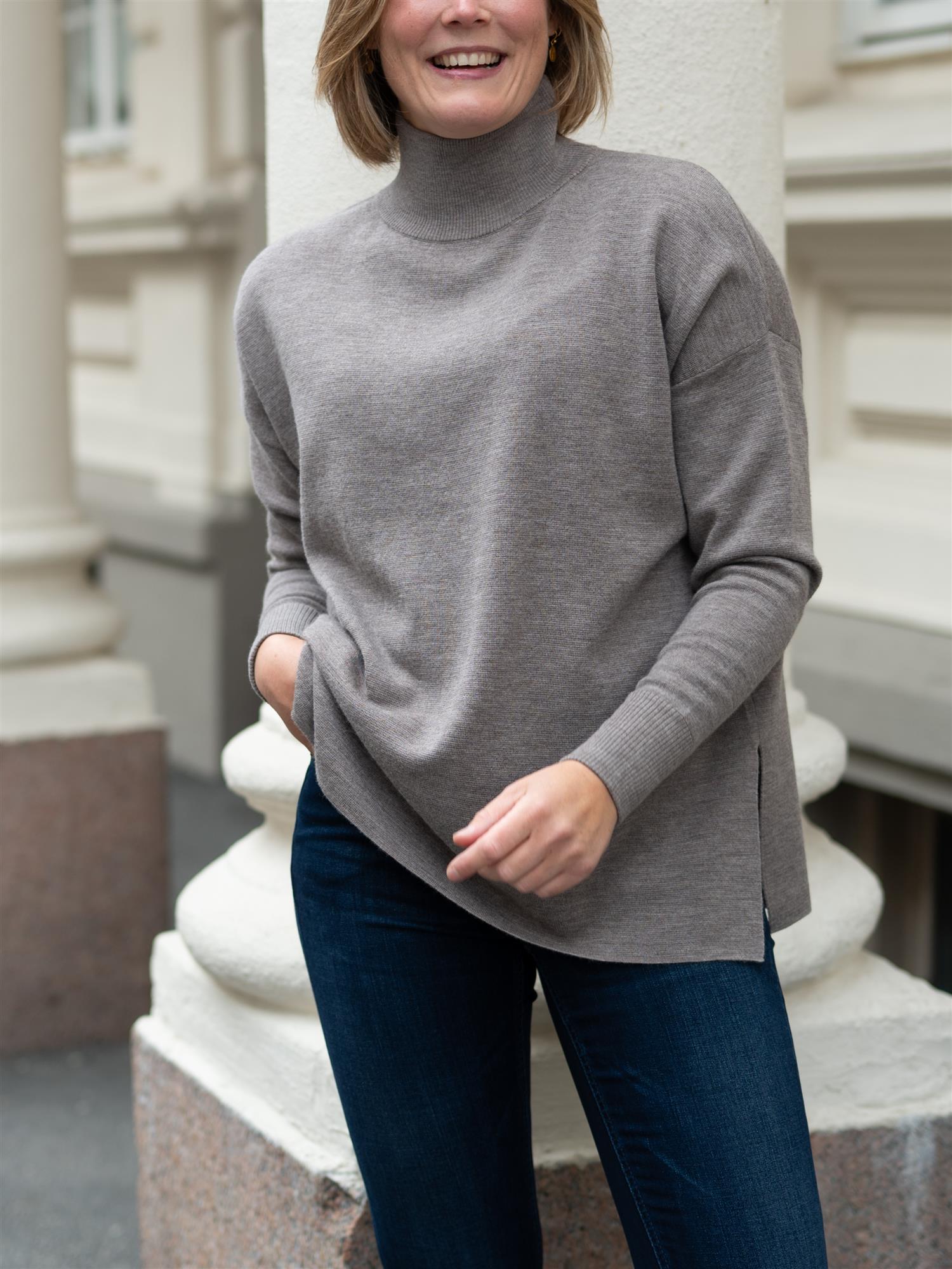Fernanda Merino Sweater Light Brown Melange