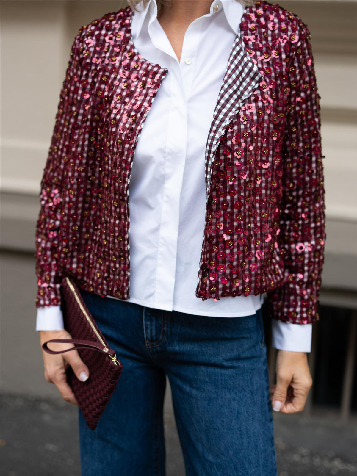 Cakio Sequin Jacket Bordaux