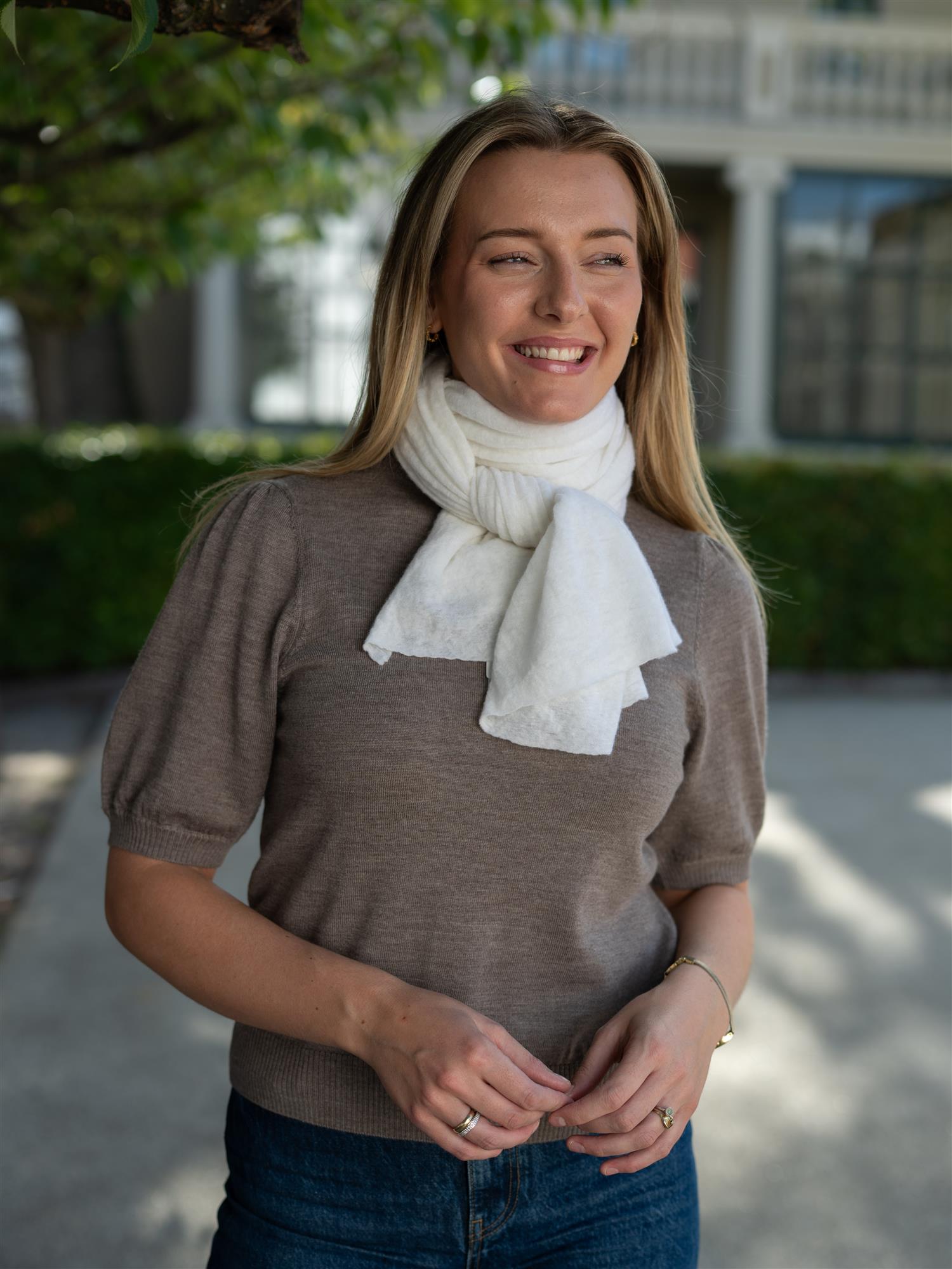 Natura Cashmere Cortina Luxury Scarf Ivory