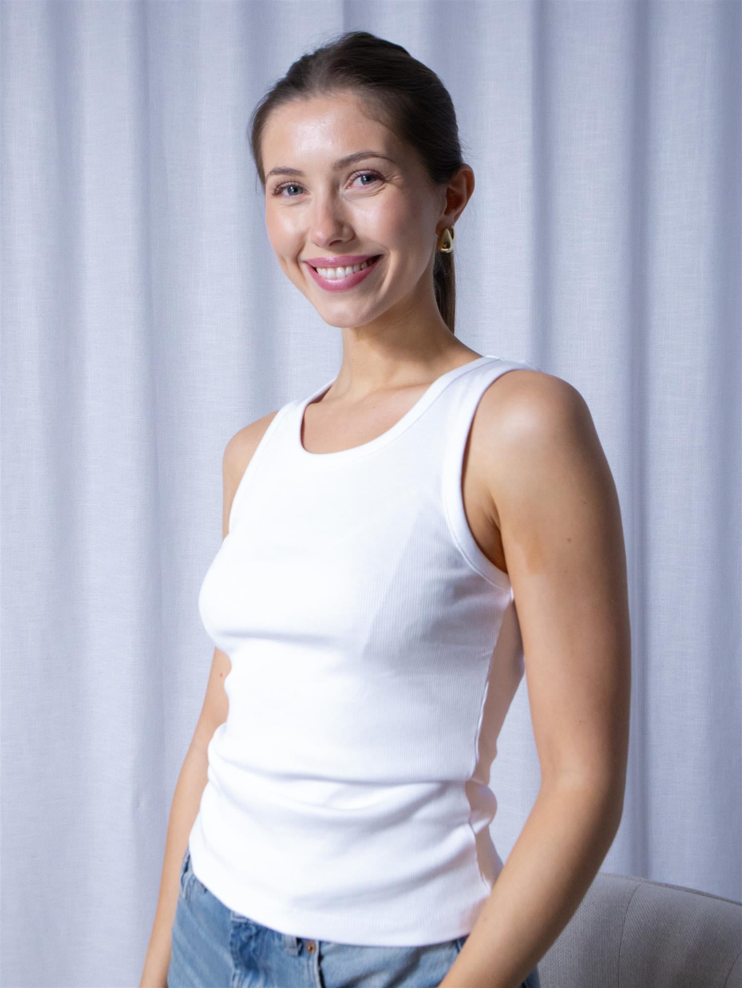 Camilla Pihl Pia Rib Singlet Hvit