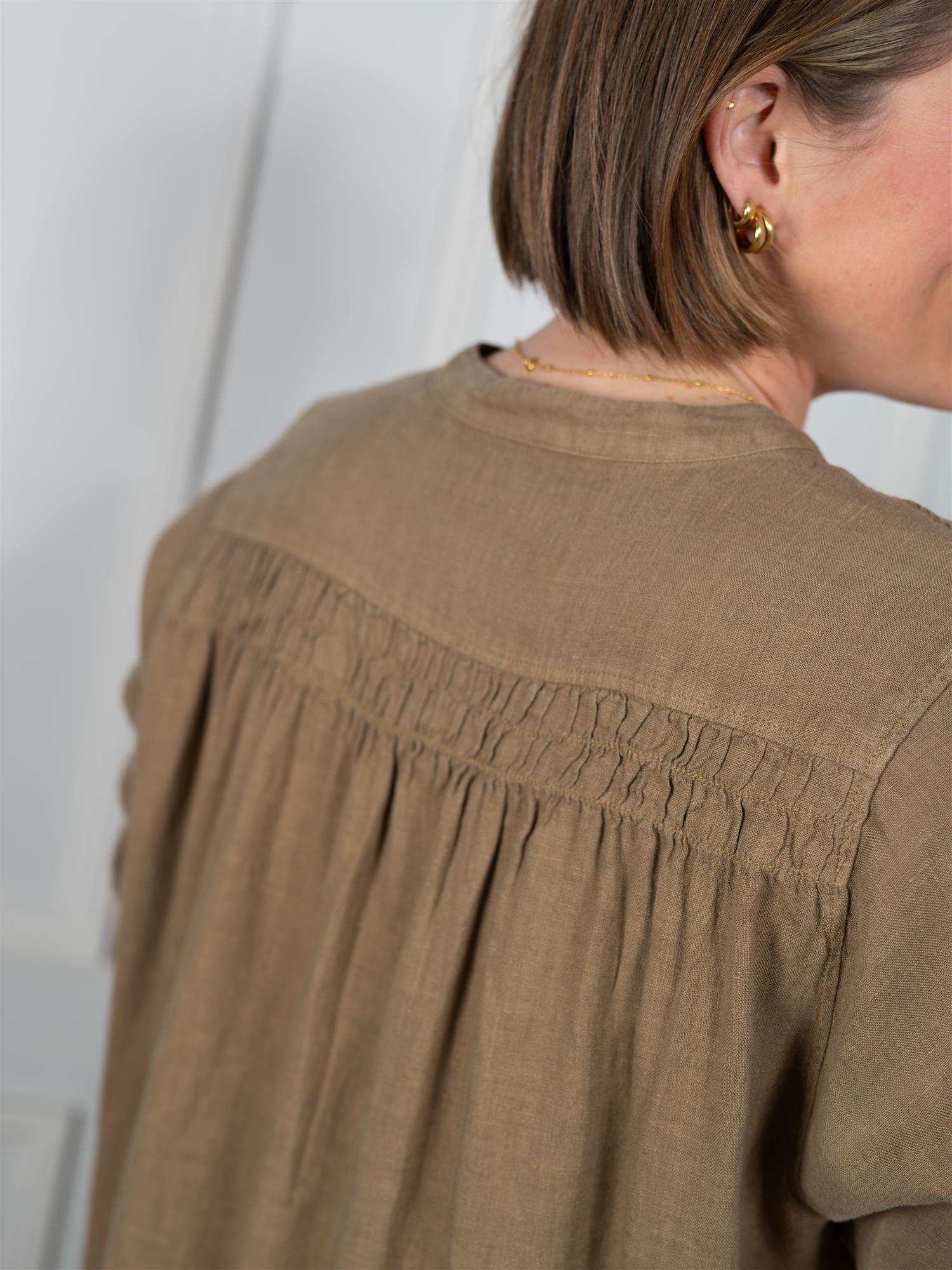 MMArleth Sslinen Dress Petrified Oak
