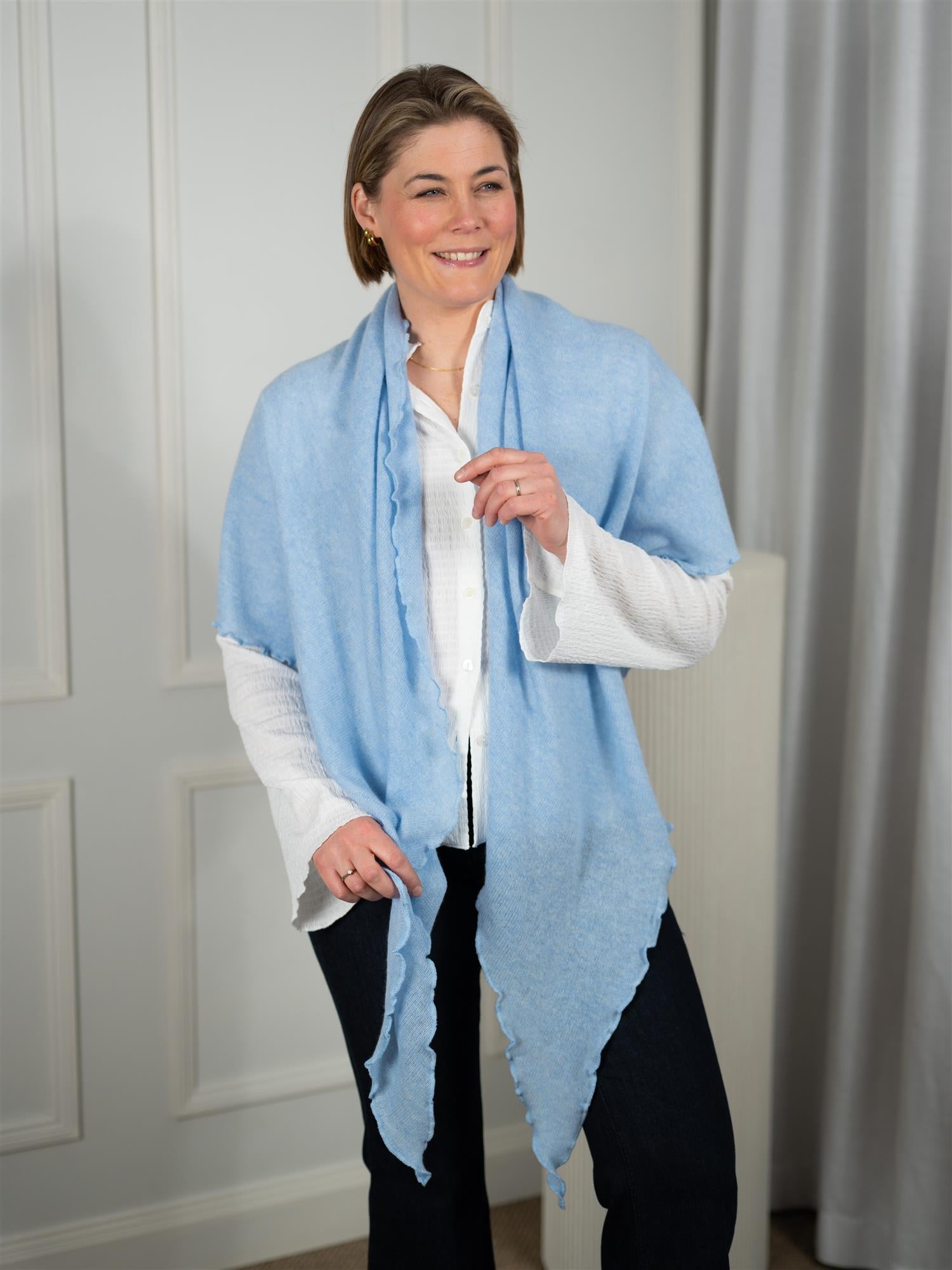Triangle Scarf Blue Fog