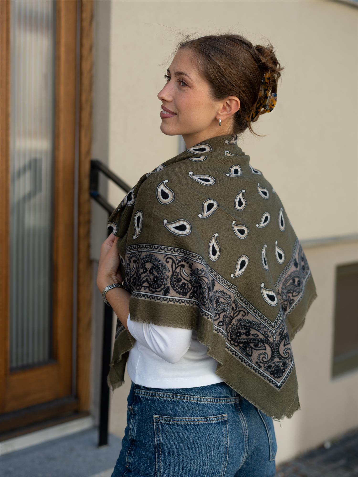 Paisley Scarf Oliven