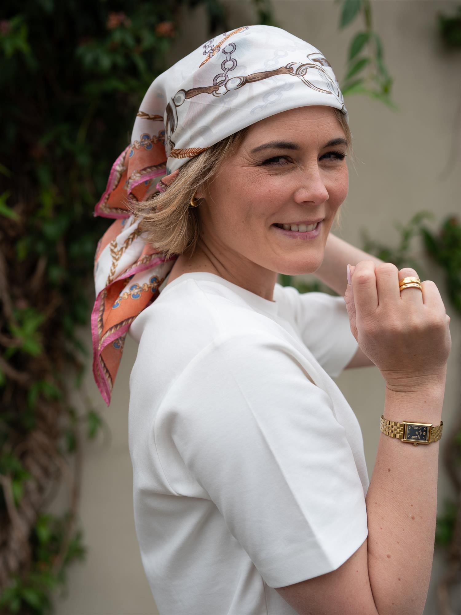 Hale Bob Leilany Silk Scarf Ivory