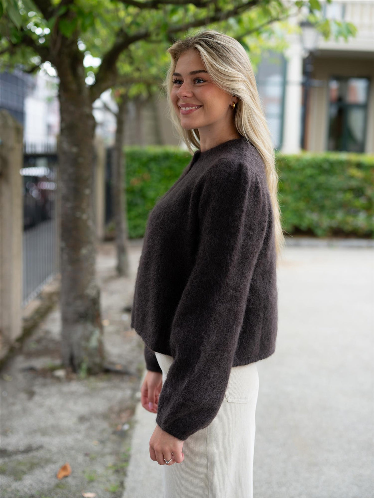 Amelia Chunky Cardigan Dark Brown