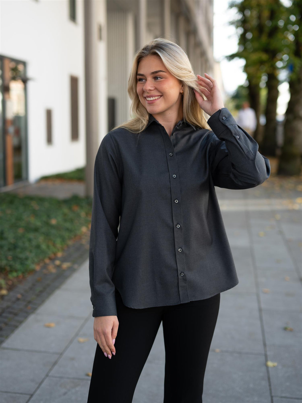 Liv Wool Shirt Stone Grey