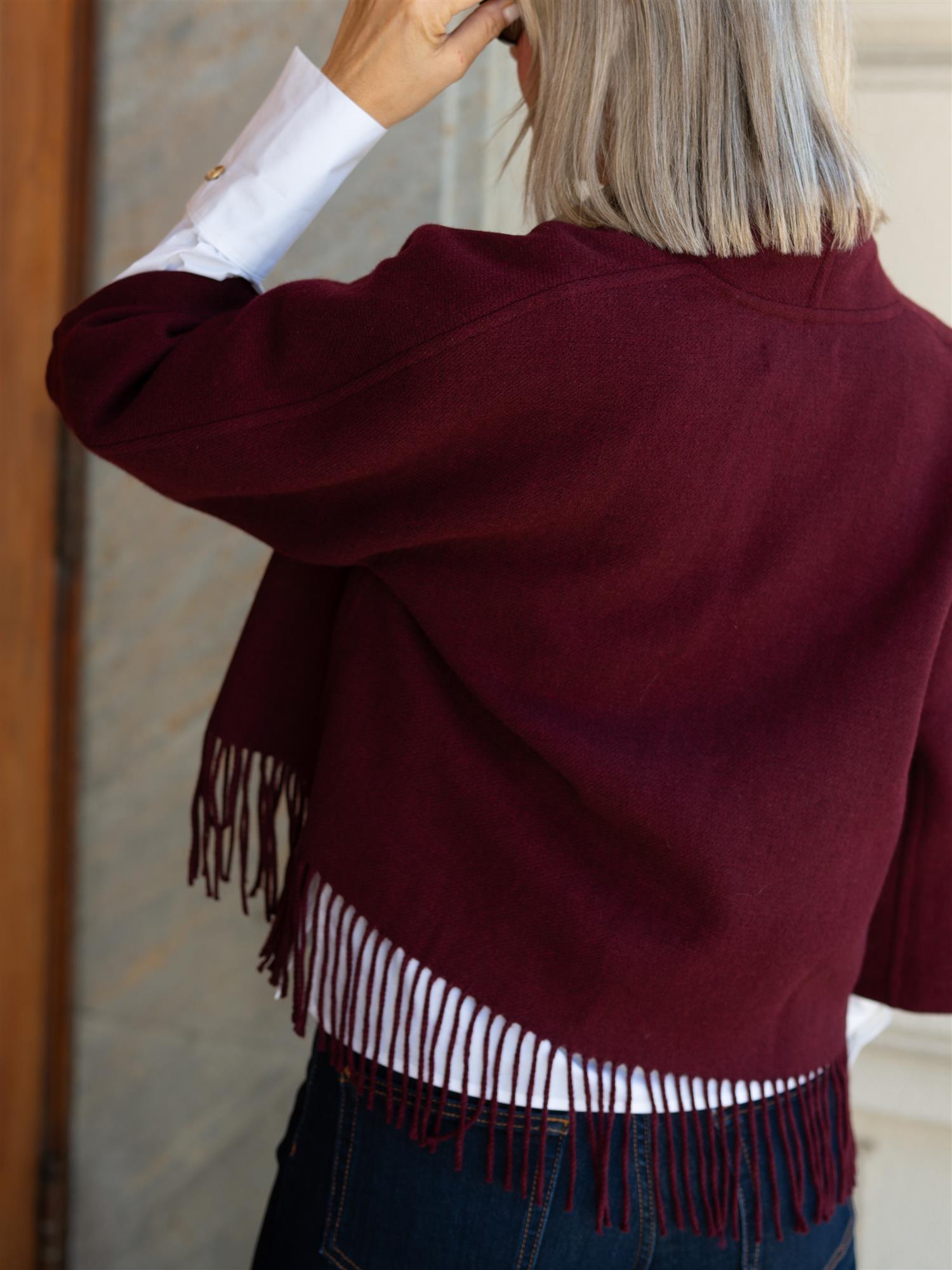 Keyla Lambswool Jacket Burgundy