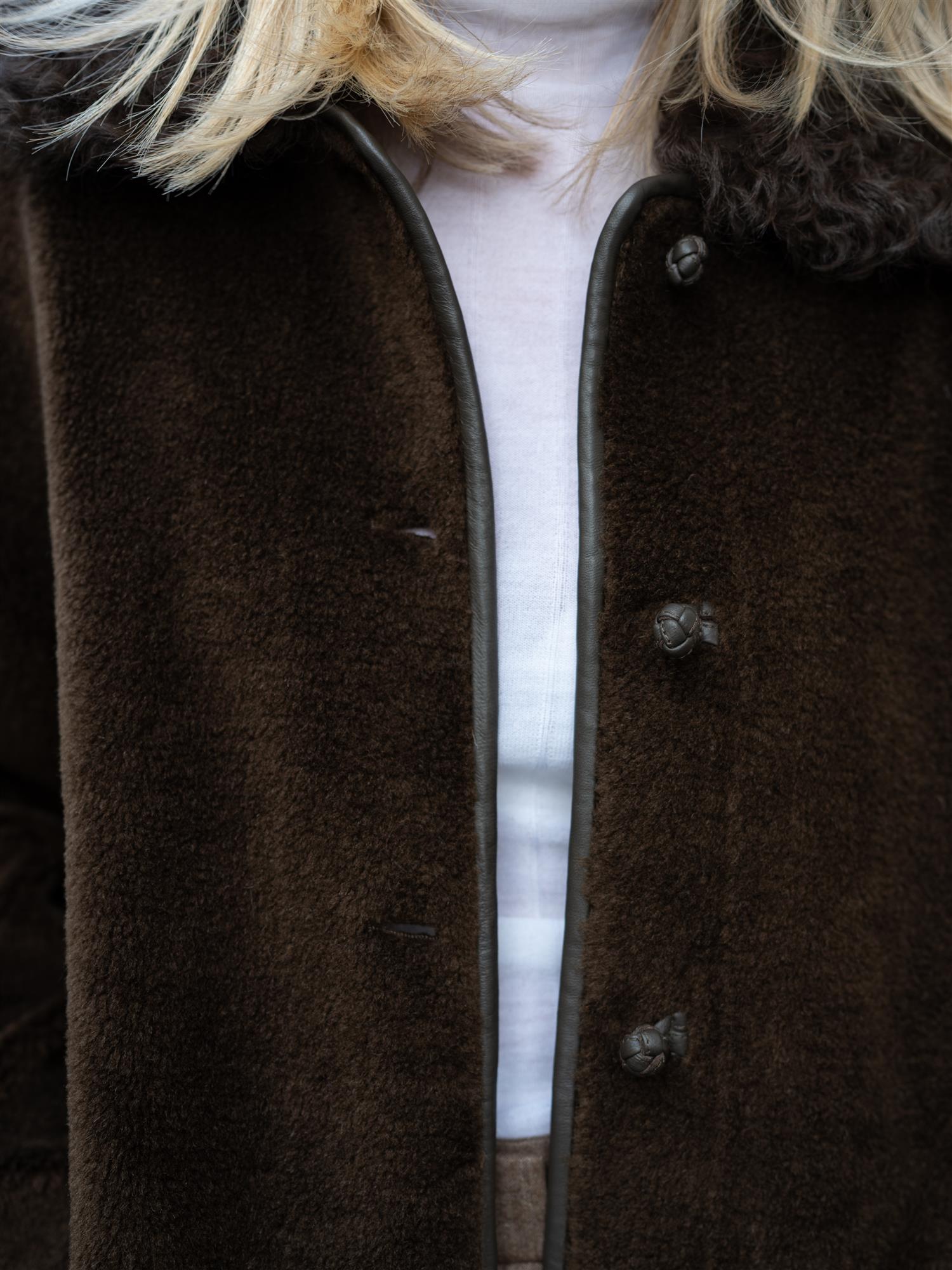 Elda Lamb Fur Coat Espresso