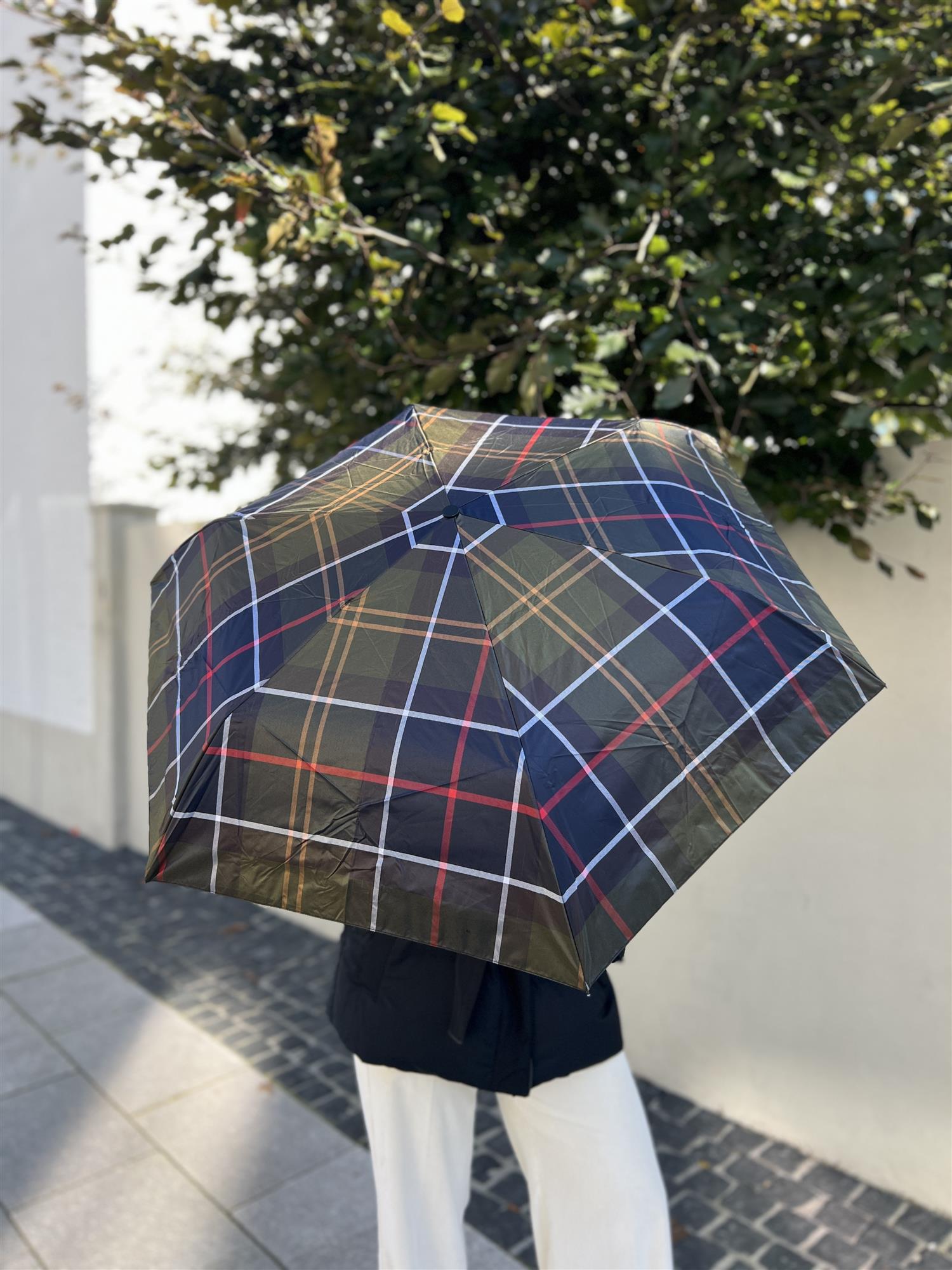 Barbour Tartan Mini Umbrella