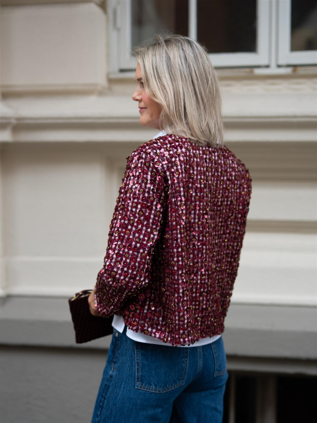 Cakio Sequin Jacket Bordaux